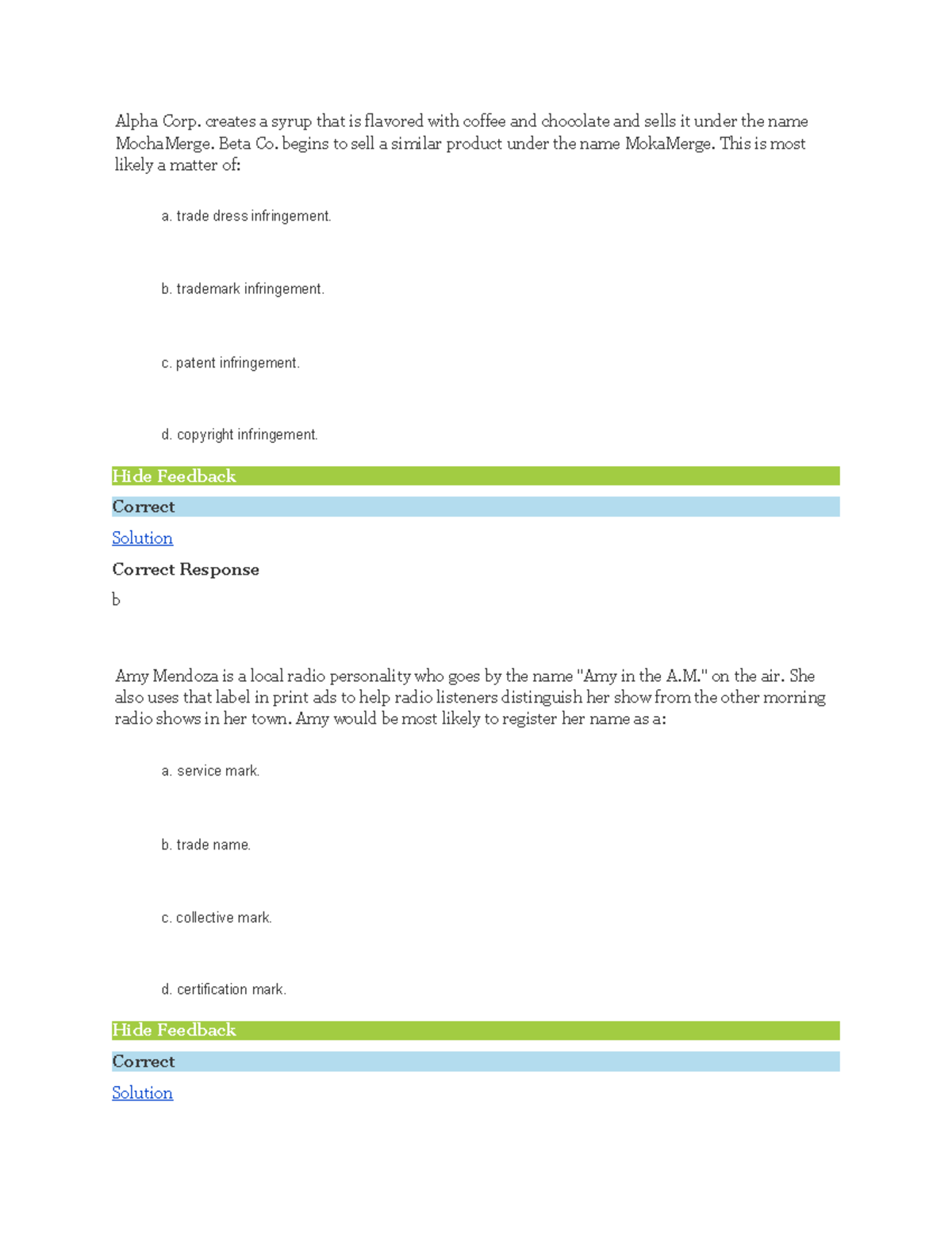 Apply Brief Hypotheticals 8 - Alpha Corp. Creates A Syrup That Is ...