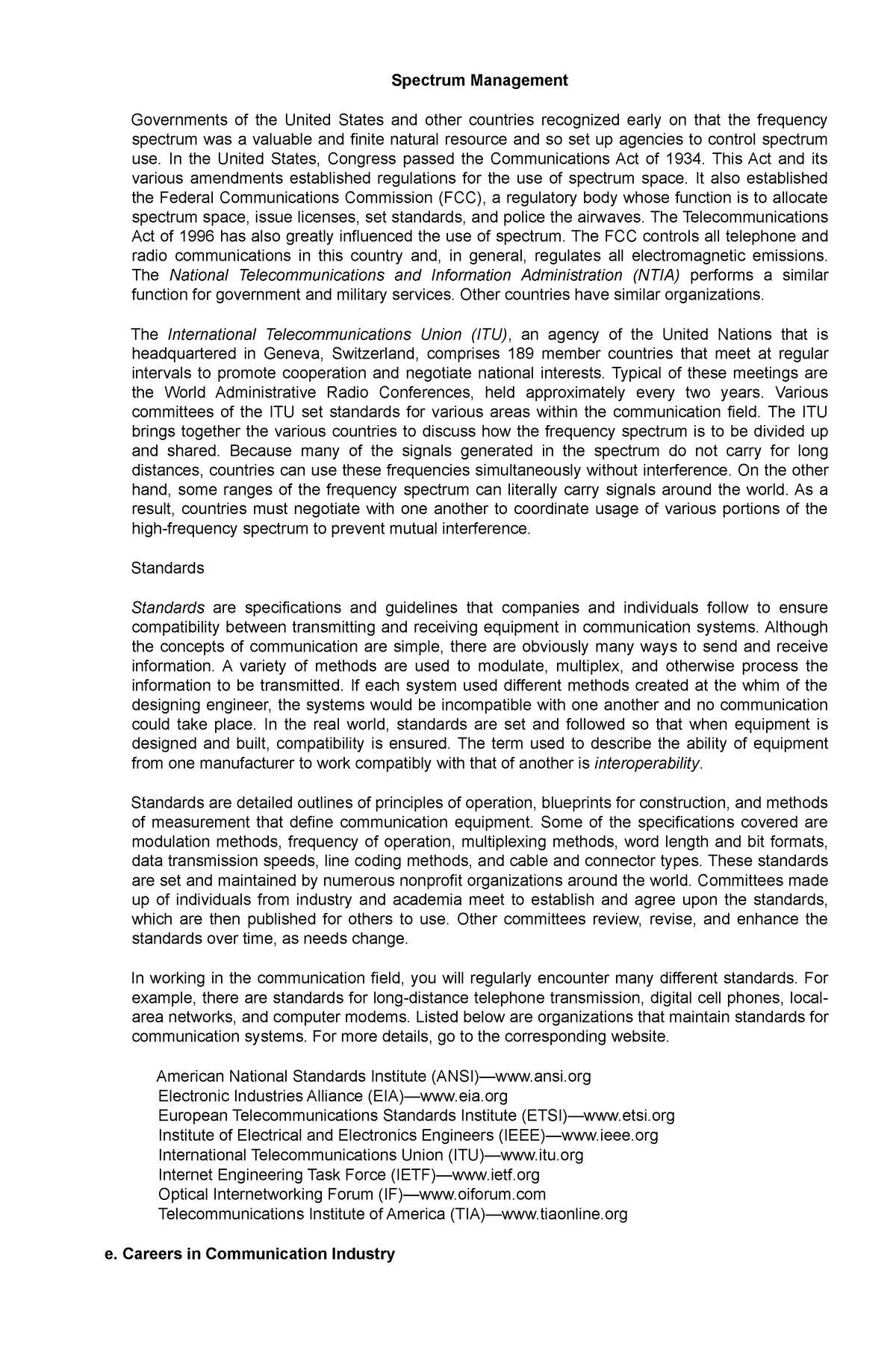 Spectrum Management Spectrum Management Governments Of The United 