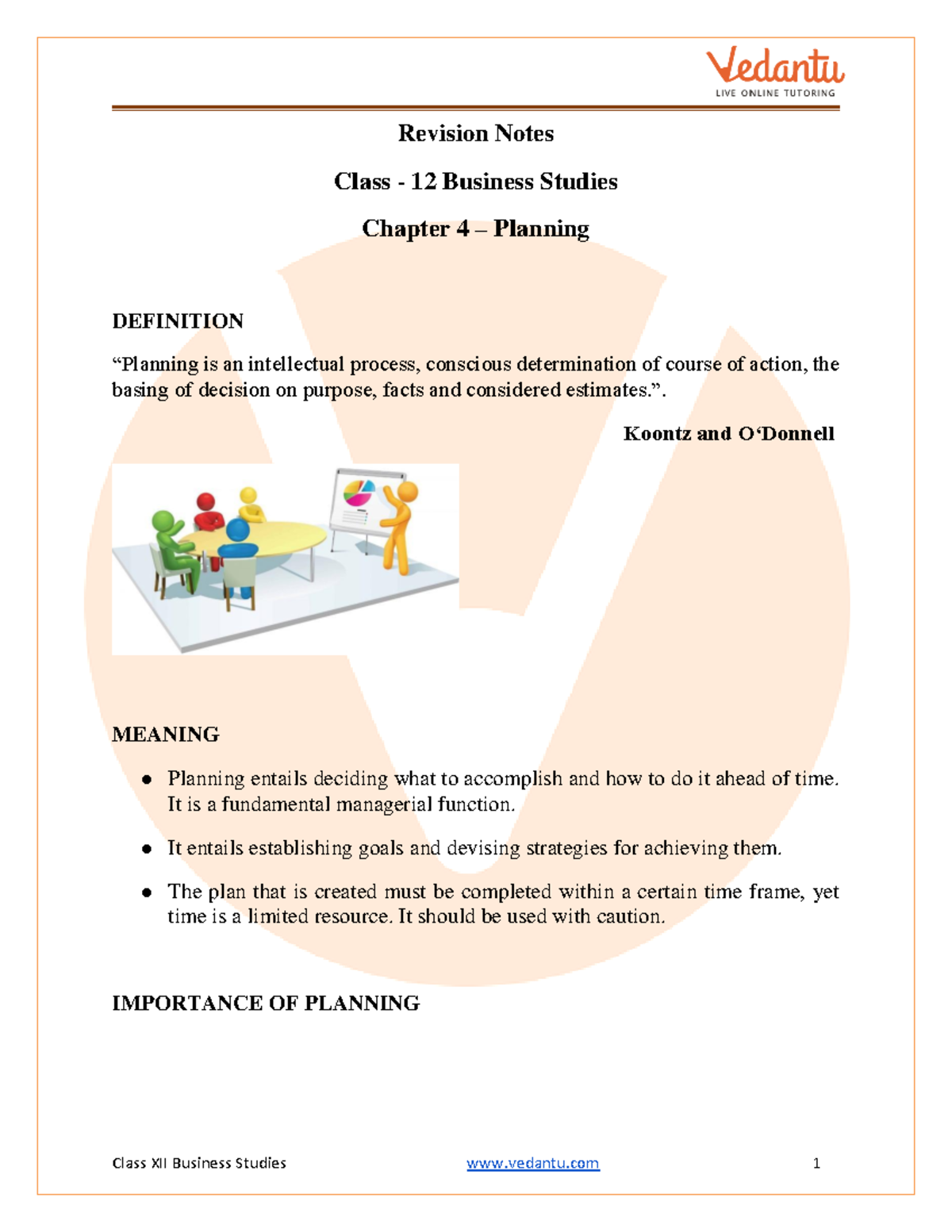 business planning notes class 12