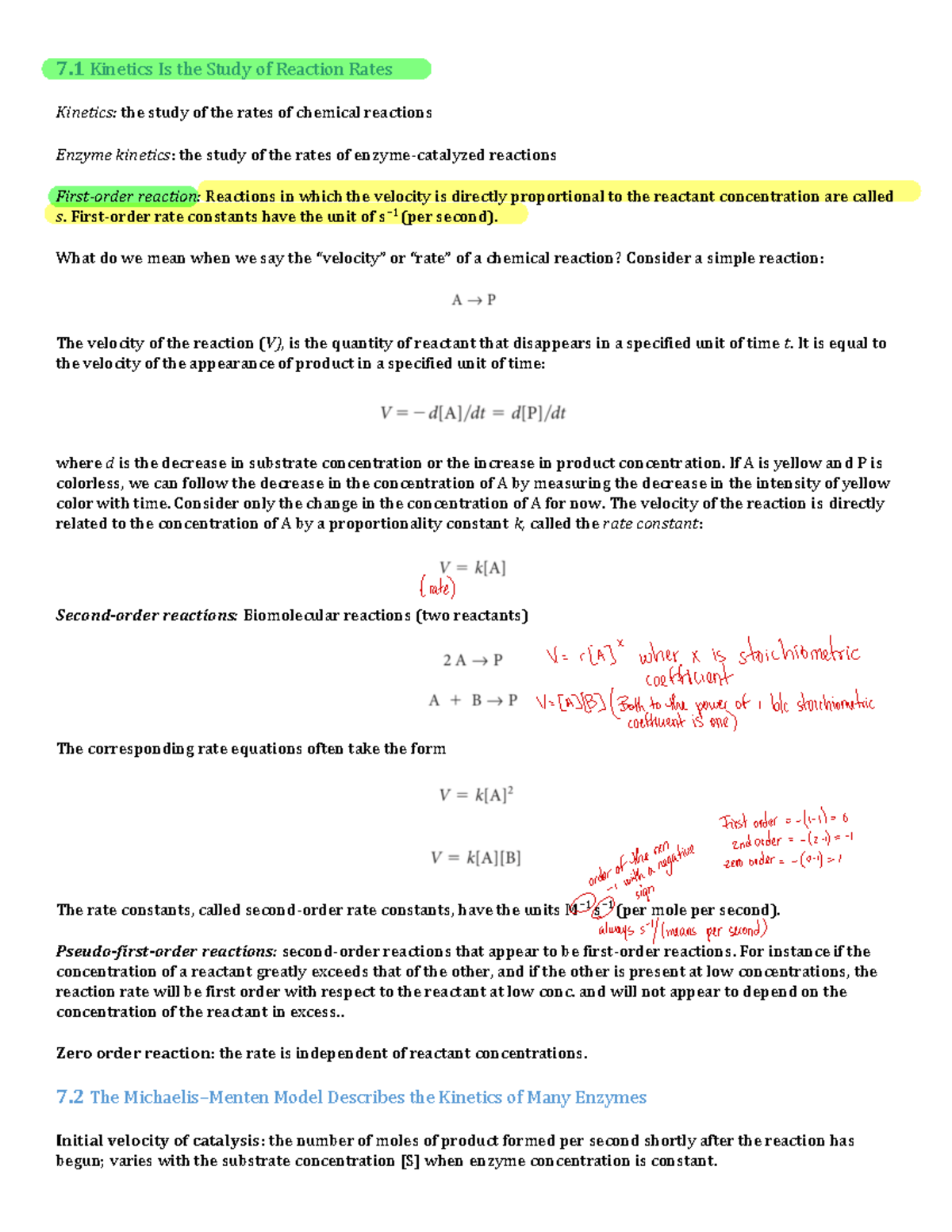 Chapter 7 - Kinetics and Regulation - 7 Kinetics Is the Study of ...