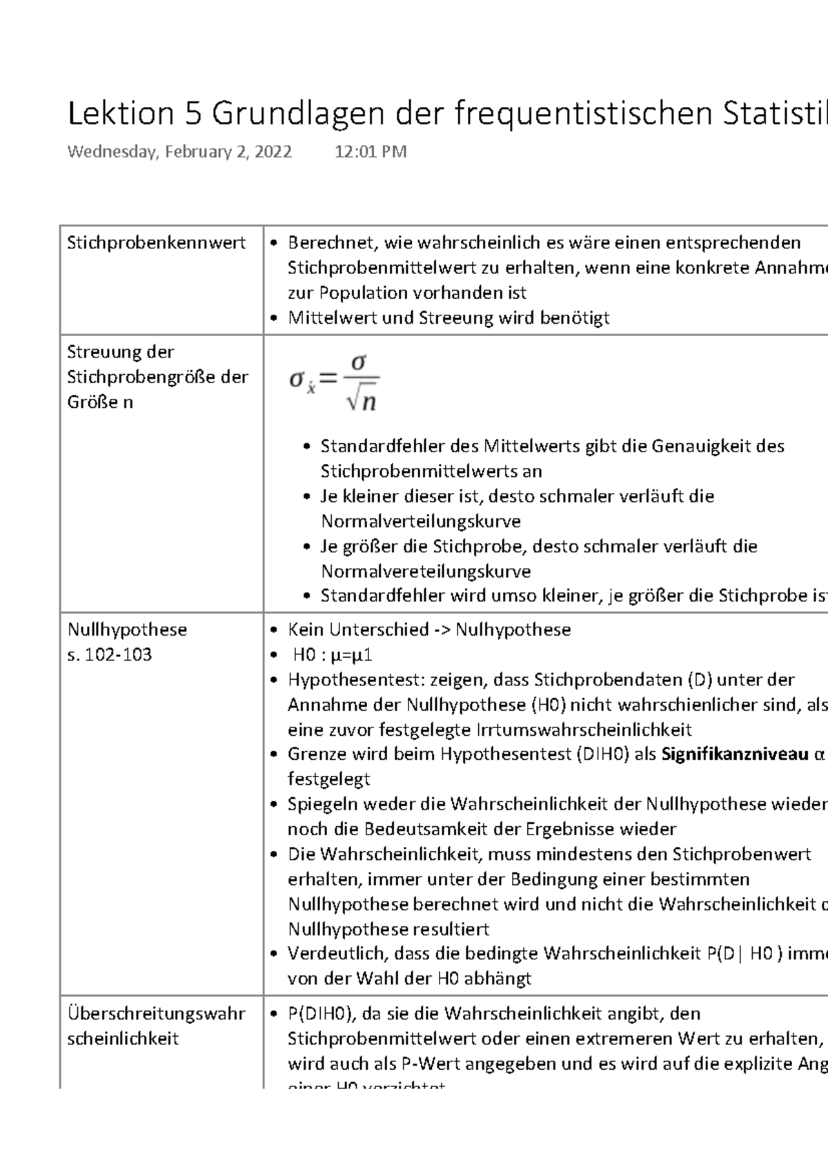 Lektion Grundlagen Der Frequentistischen Statistik