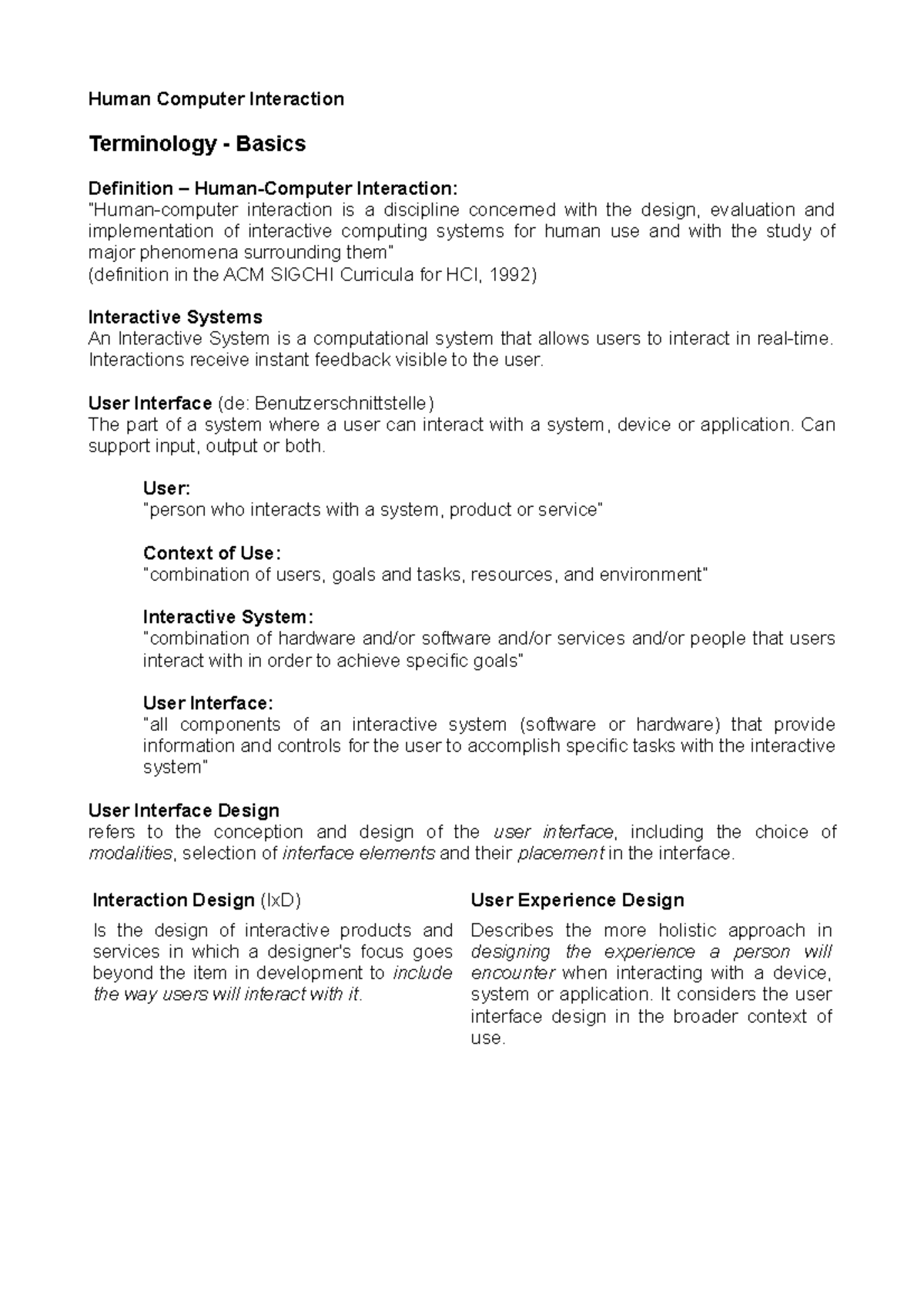 Block 1 - Introduction to Human Computer Interaction (HCI) - Human ...