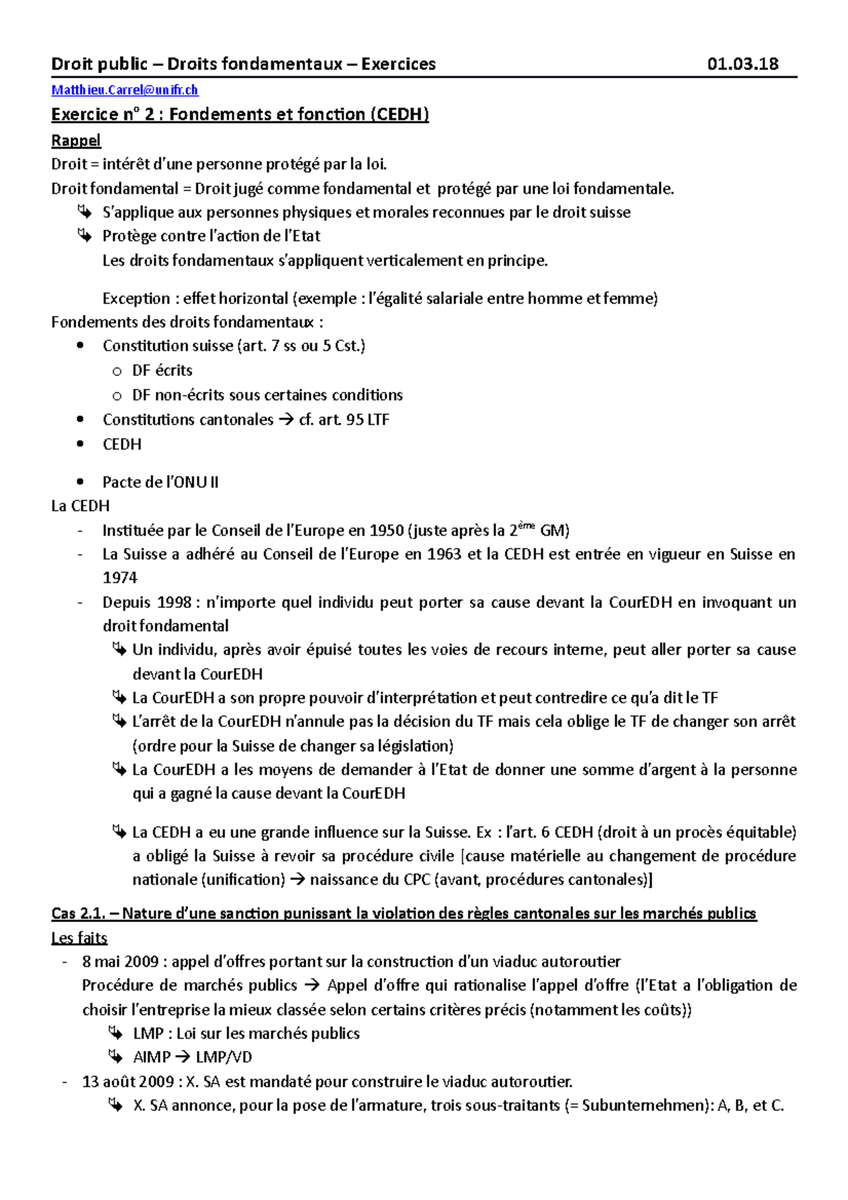 2 2 - Exercice Polycopié - Droit Public – Droits Fondamentaux ...