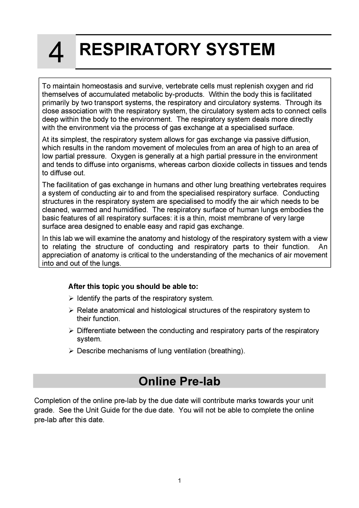 04 Respiration 2021 (answers) - 4 RESPIRATORY SYSTEM To maintain ...