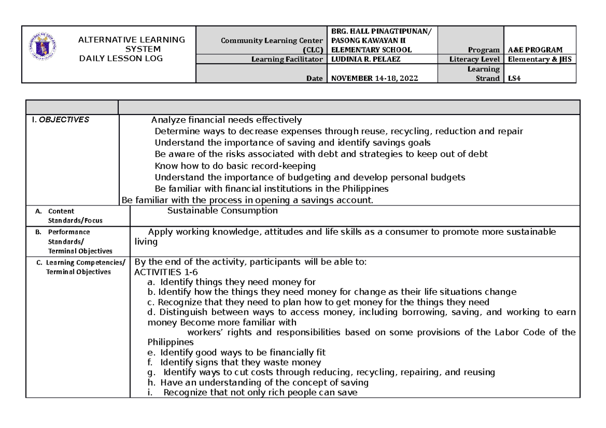 Module 7 WLL November 14 18 2021 - ALTERNATIVE LEARNING SYSTEM DAILY ...