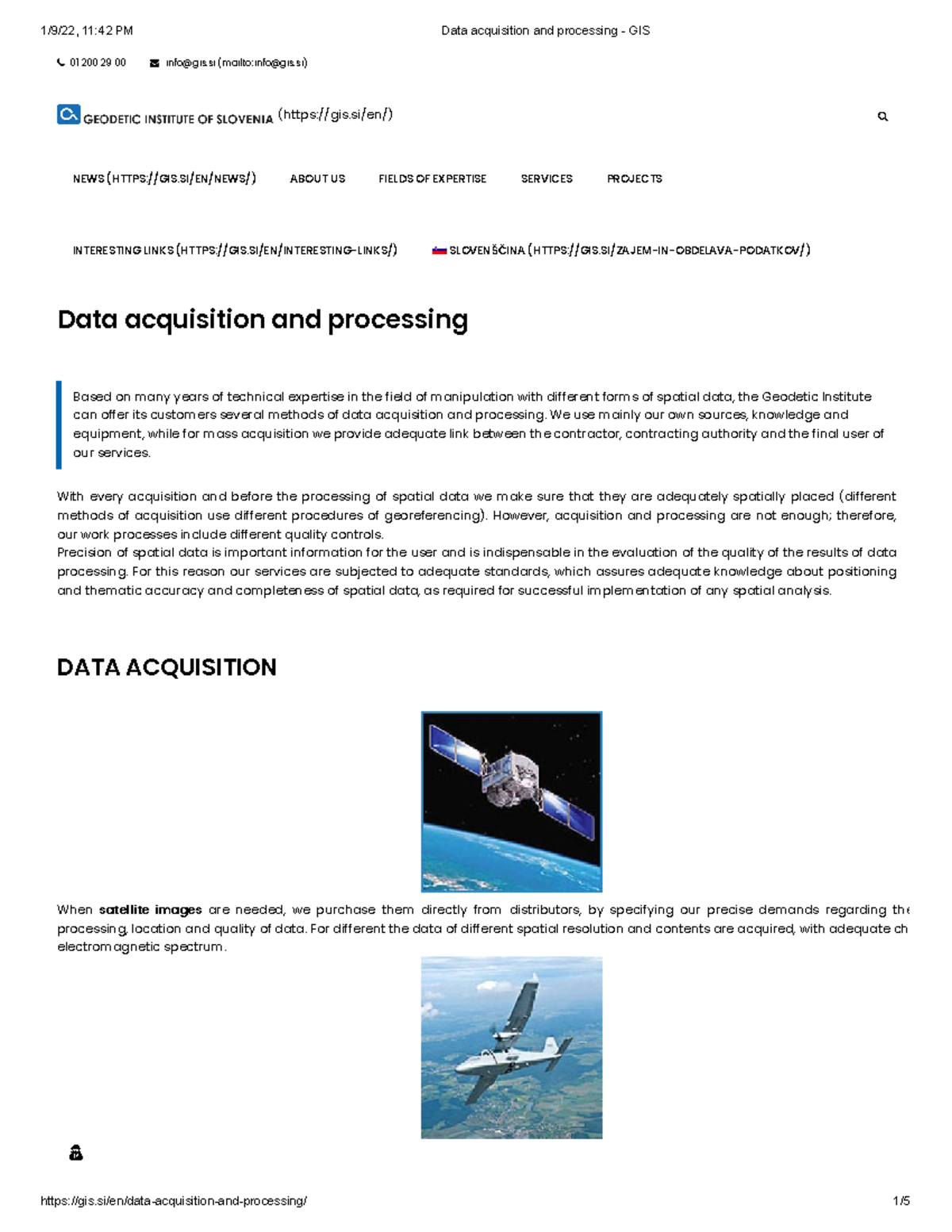 Data acquisition and processing GIS 01 200 29 00 infogis (mailto