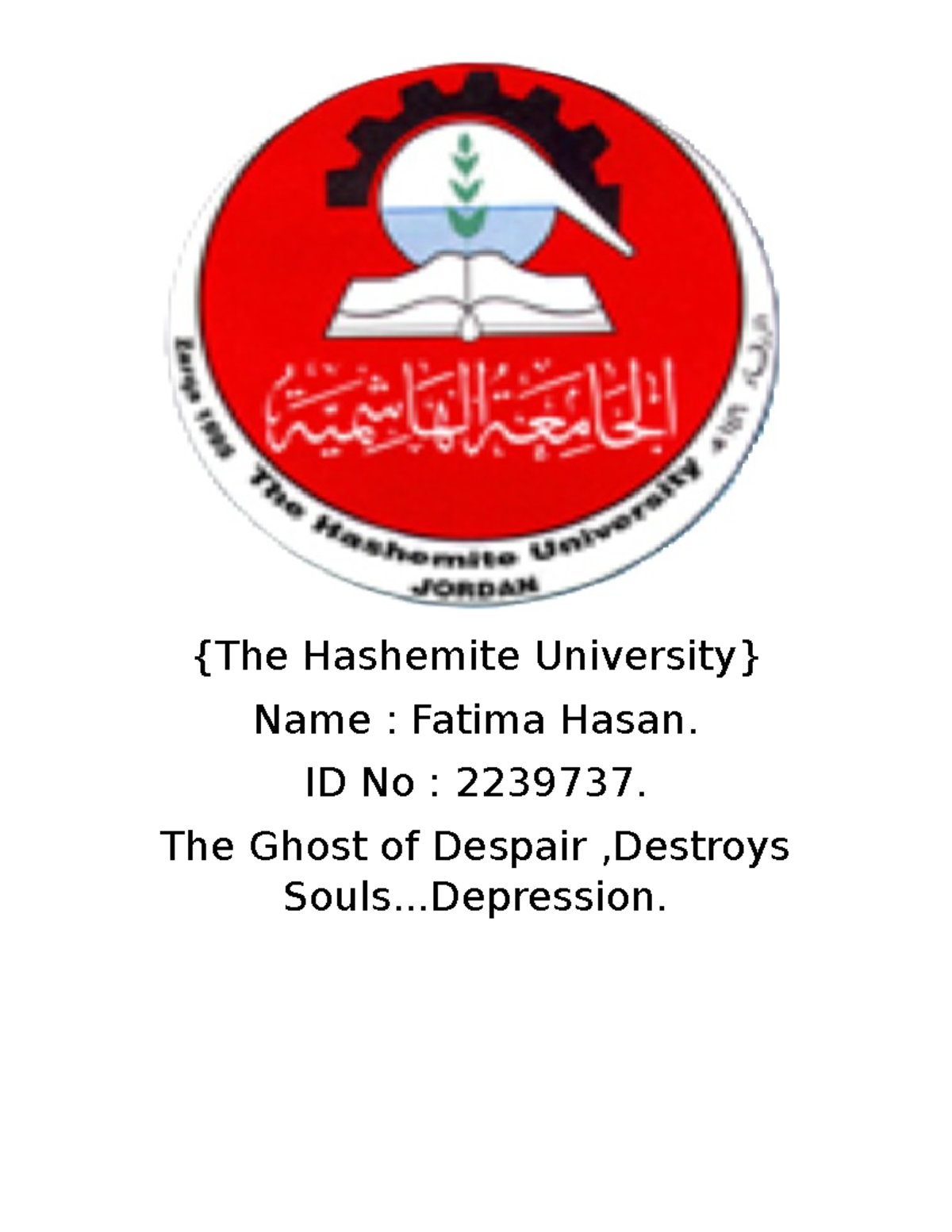 Safety Fatima Hasan 2239737 HW3 Depression - {The Hashemite University ...