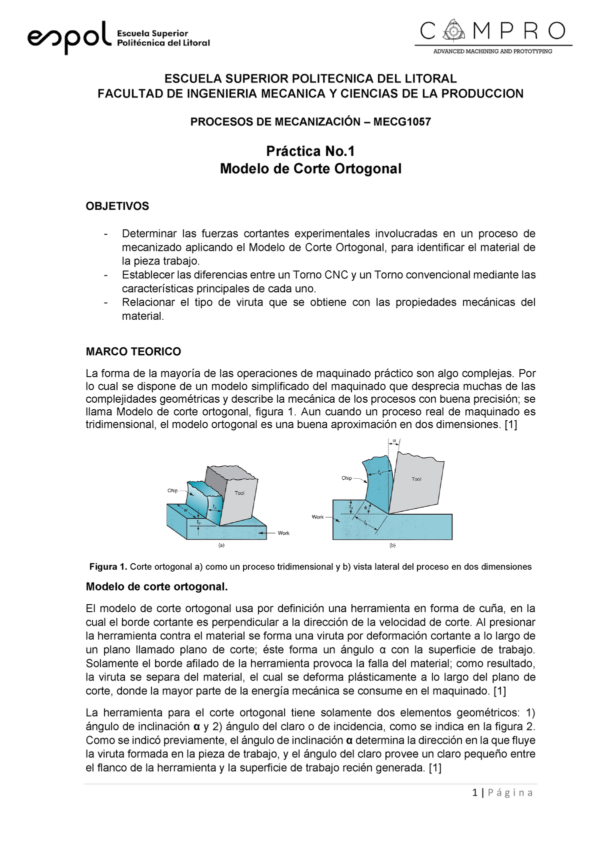 P1 Modelo de Corte Ortogonal - Warning: Unimplemented annotation type  "FreeText", falling - Studocu