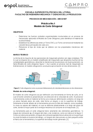 P1 Modelo de Corte Ortogonal - Warning: Unimplemented annotation type  "FreeText", falling - Studocu