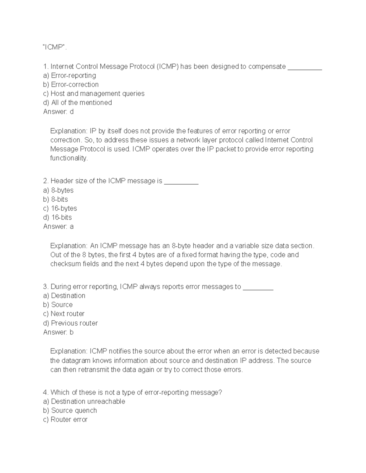 Computer Network (46) - “ICMP”. Internet Control Message Protocol (ICMP ...
