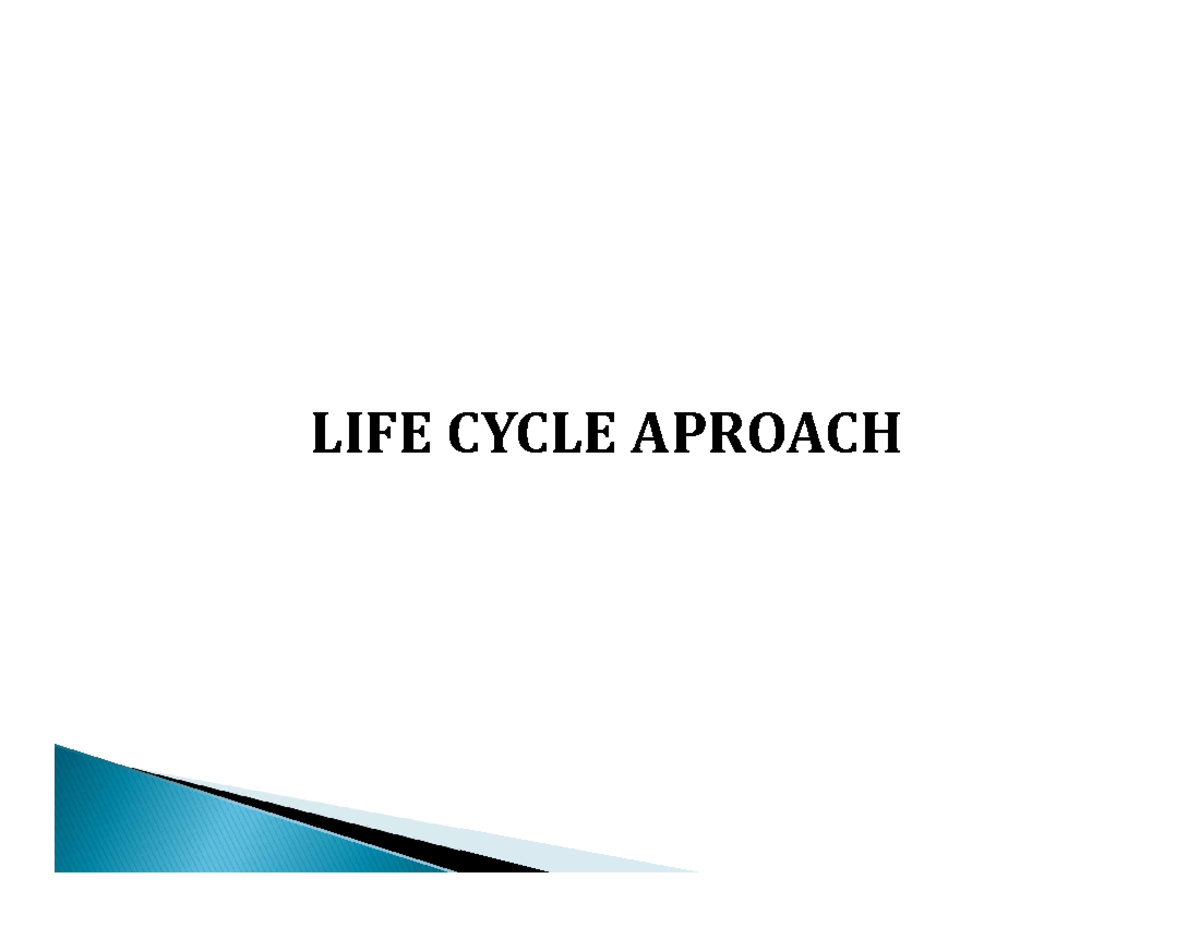 Life cycle approach - NOTES - LIFE CYCLE APROACH Public procurement for ...