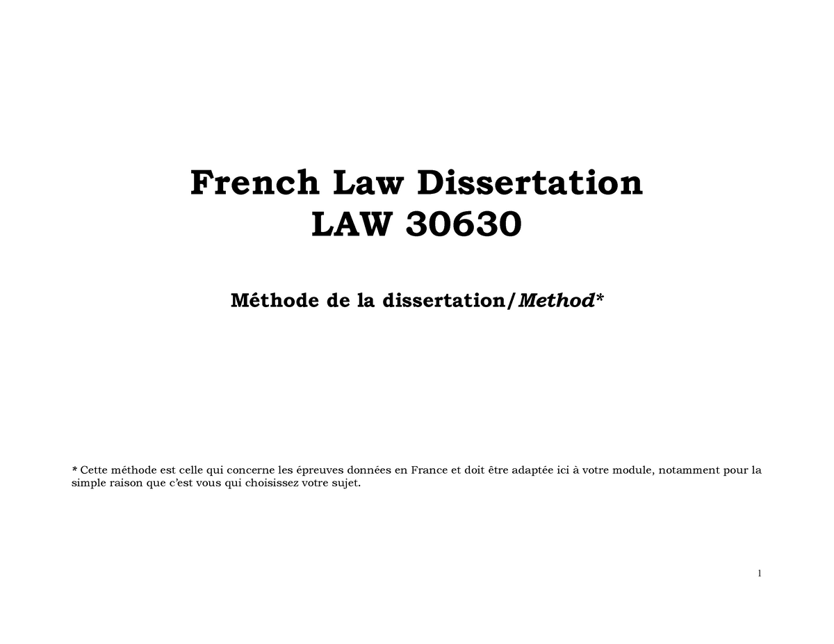 dissertation in french means