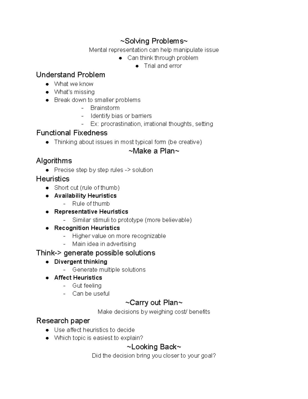 Ch8 pt2 - psychology: thinking - Solving Problems Mental representation ...