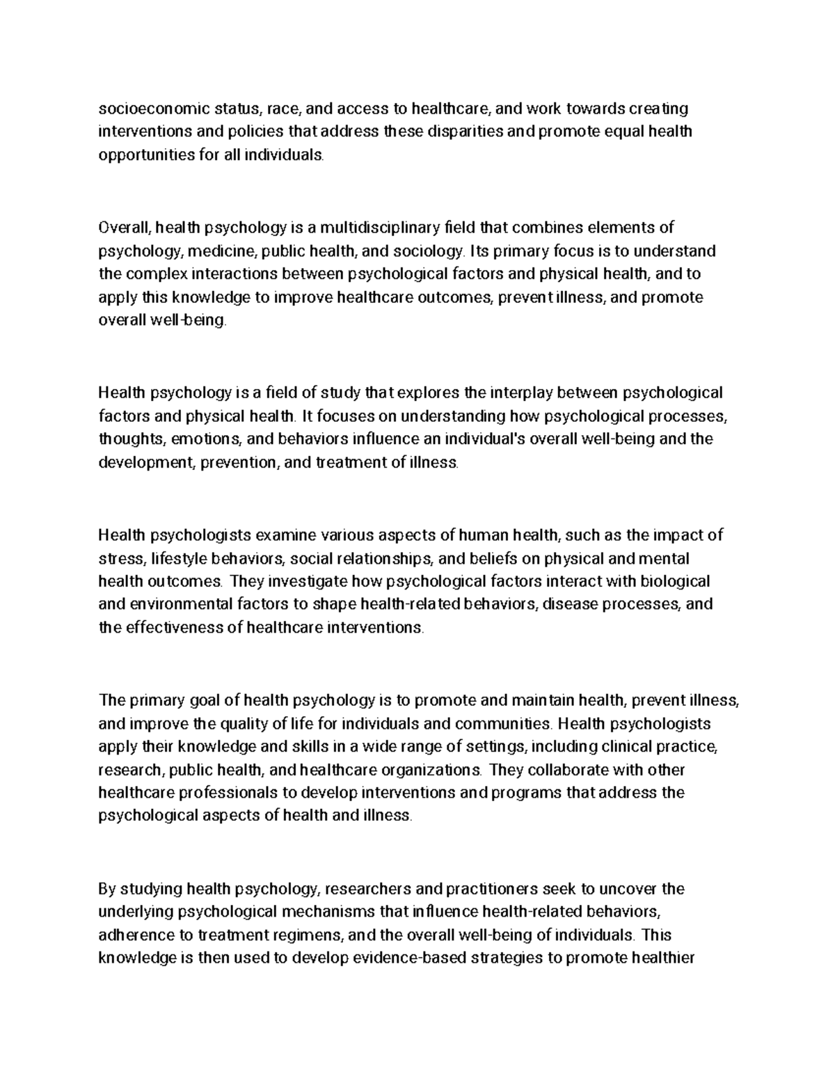 Health Psychology5 socioeconomic status, race, and access to