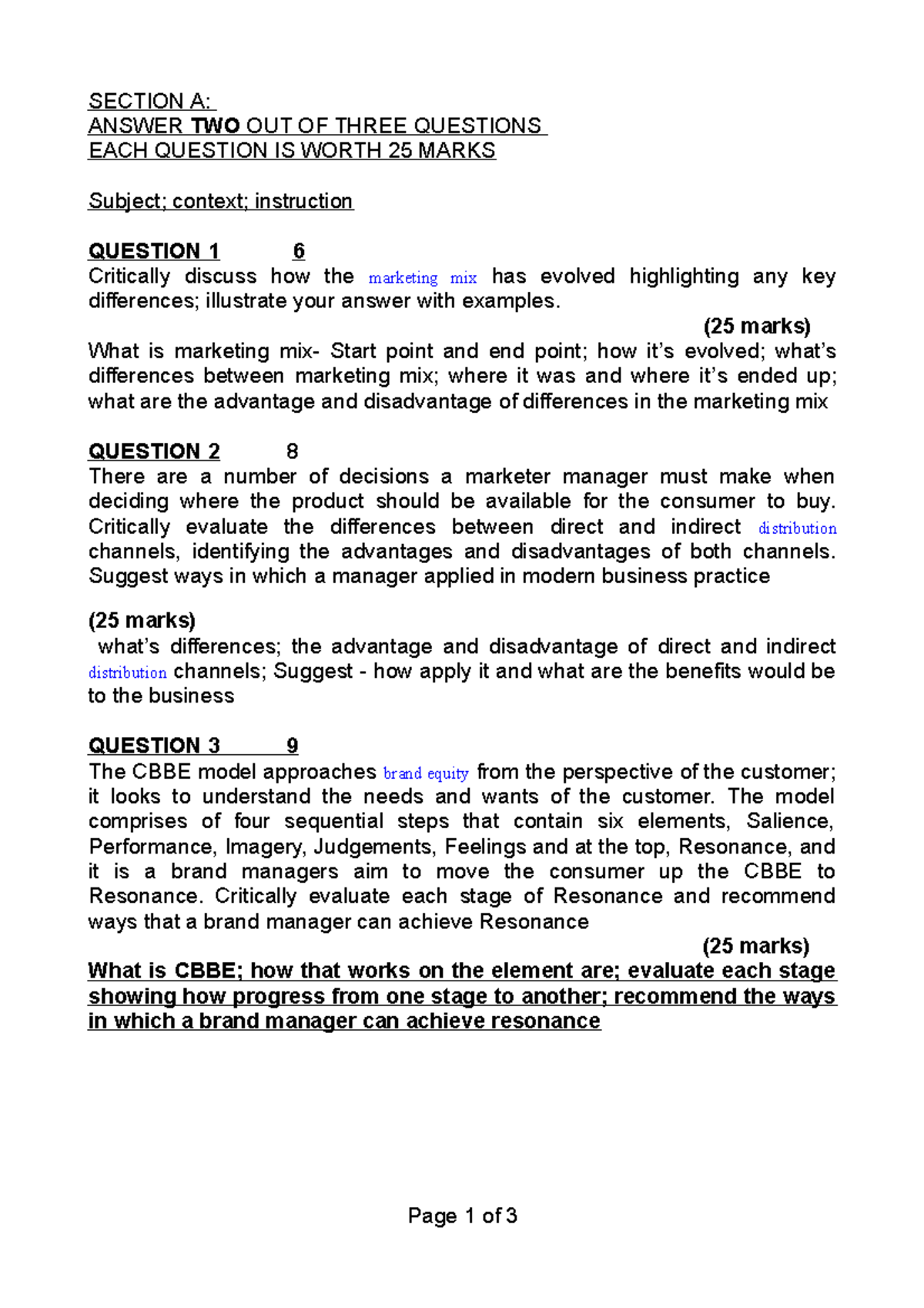 marketing-final-exam-revision-queasions-section-a-answer-two-out-of
