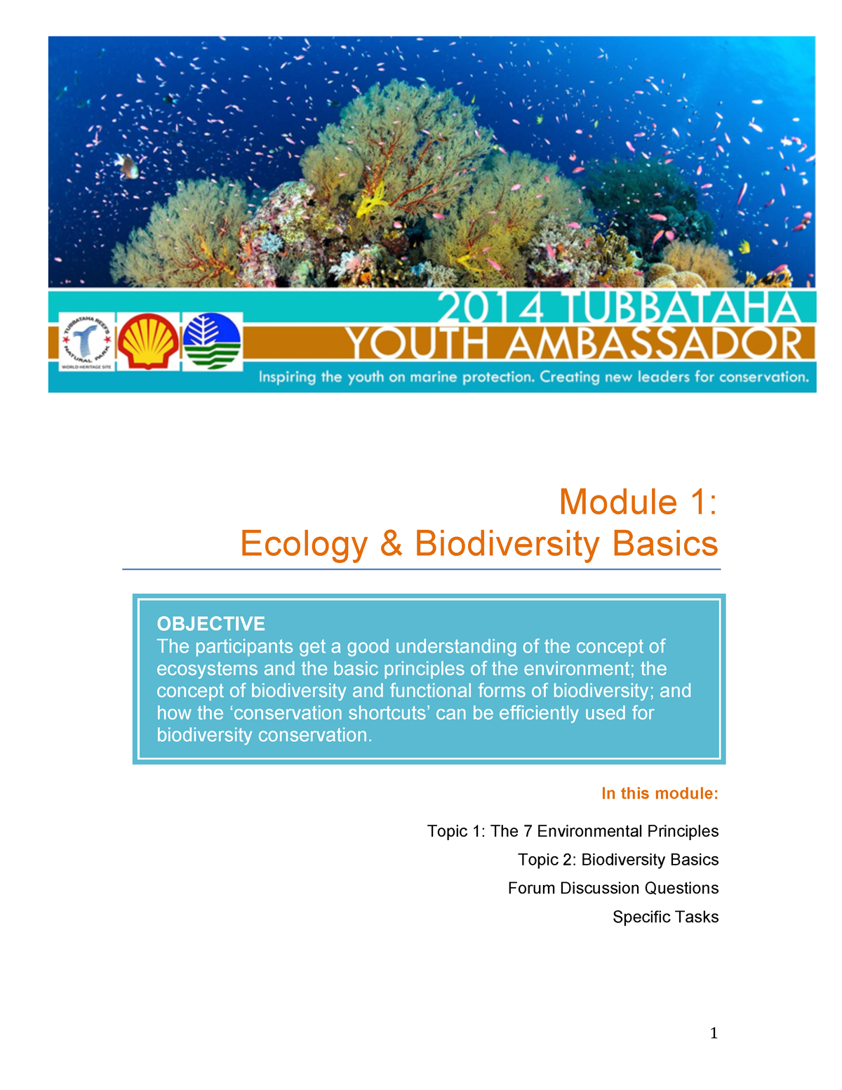 02 Tubbataha Ecology And Biodiversity Basics - Module 1: Ecology ...