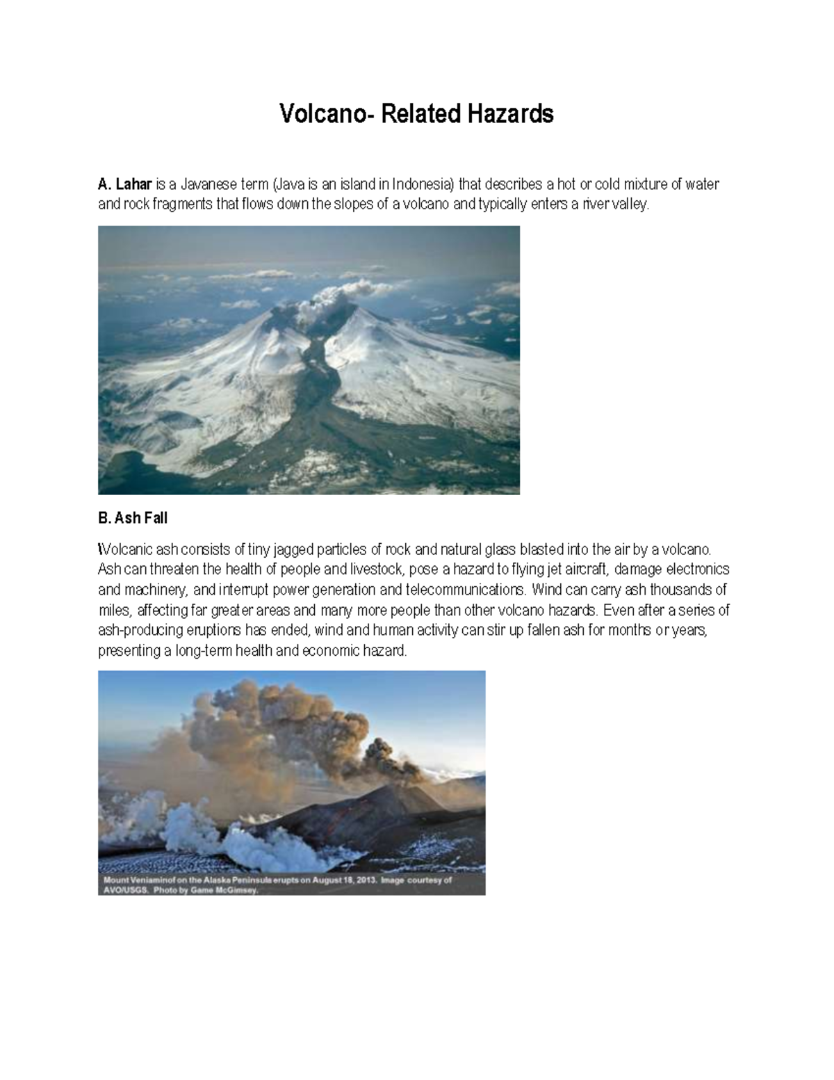 4- Volcano - afrgv - Volcano- Related Hazards A. Lahar is a Javanese ...