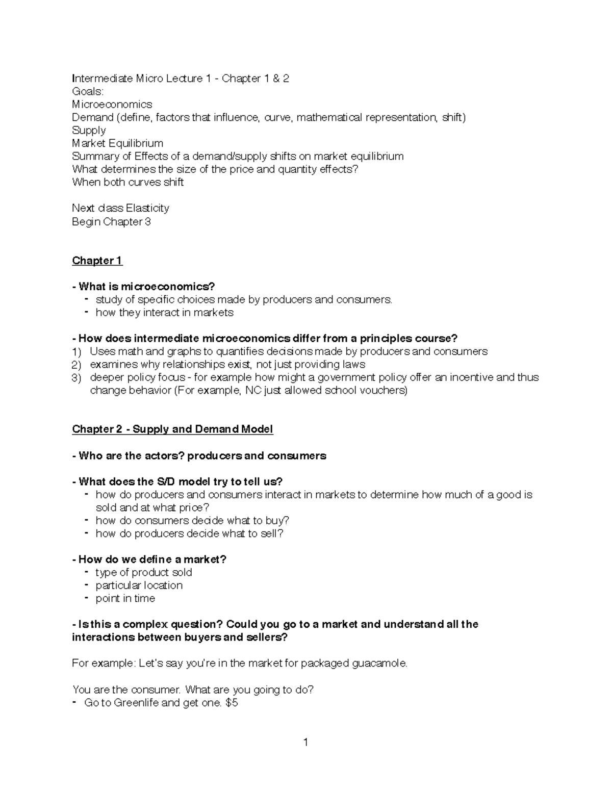 Intermediate Microeconomics 1&2 - Intermediate Micro Lecture 1 Chapter ...