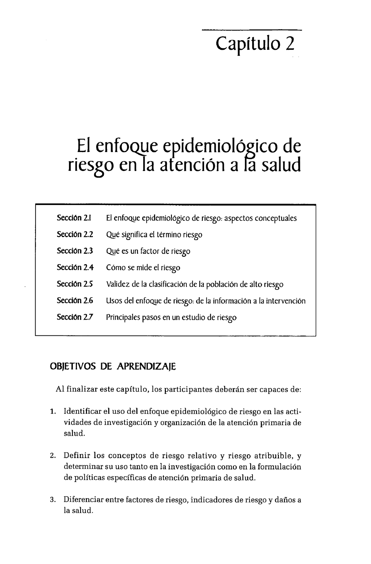 Enfoque Epidemiológico De Riesgo - Capítulo 2 El Enfoque Epidemiológico ...