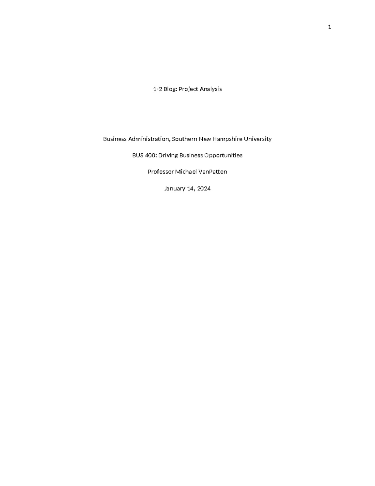 1-2 Project Analysis - Grade A - 1-2 Blog: Project Analysis Business ...