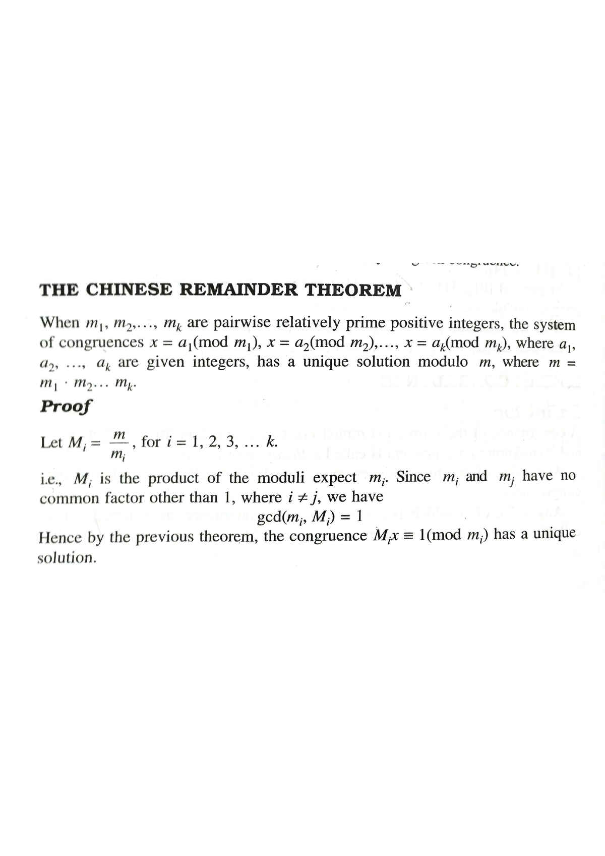 Chinese Remainder Theorem - BSC Mathematics - Studocu