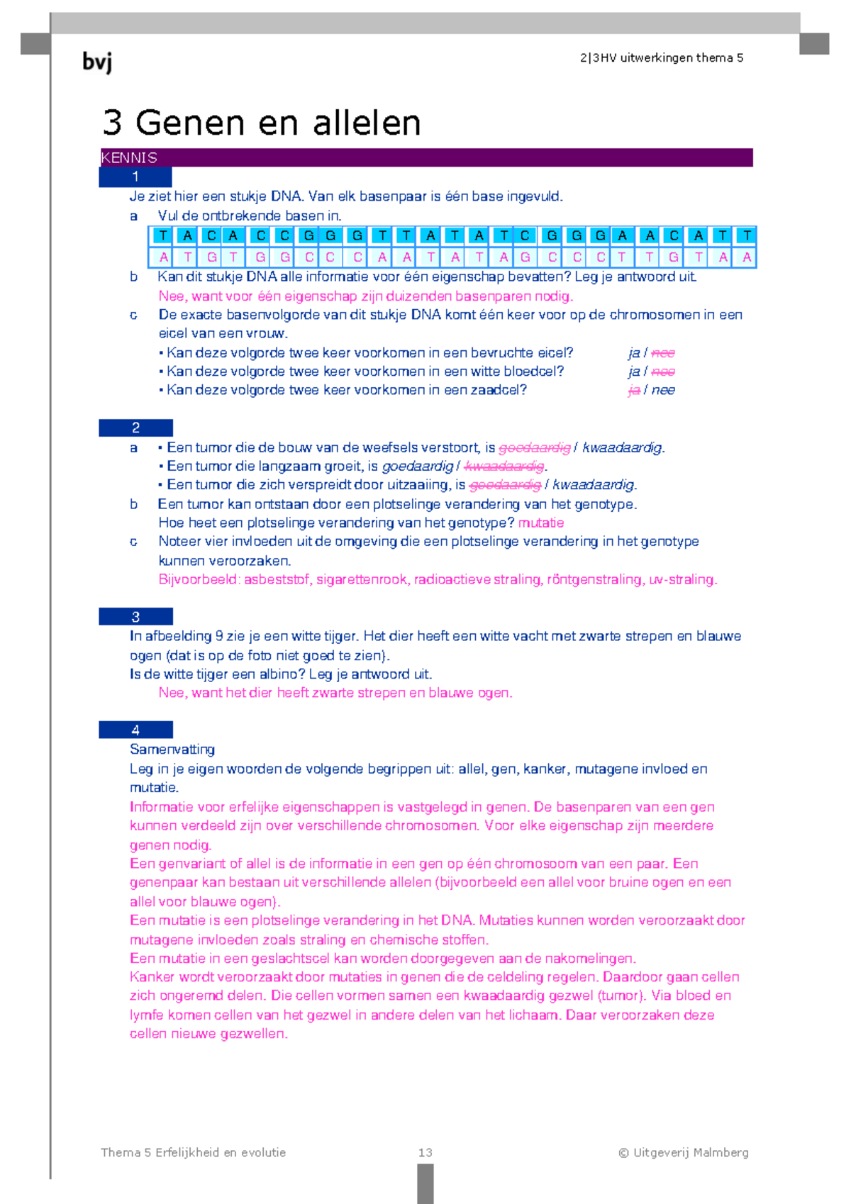 Thema 5 BS 3 - BKUKBU - 2|3HV Uitwerkingen Thema 5 Thema 5 Erfelijkheid ...