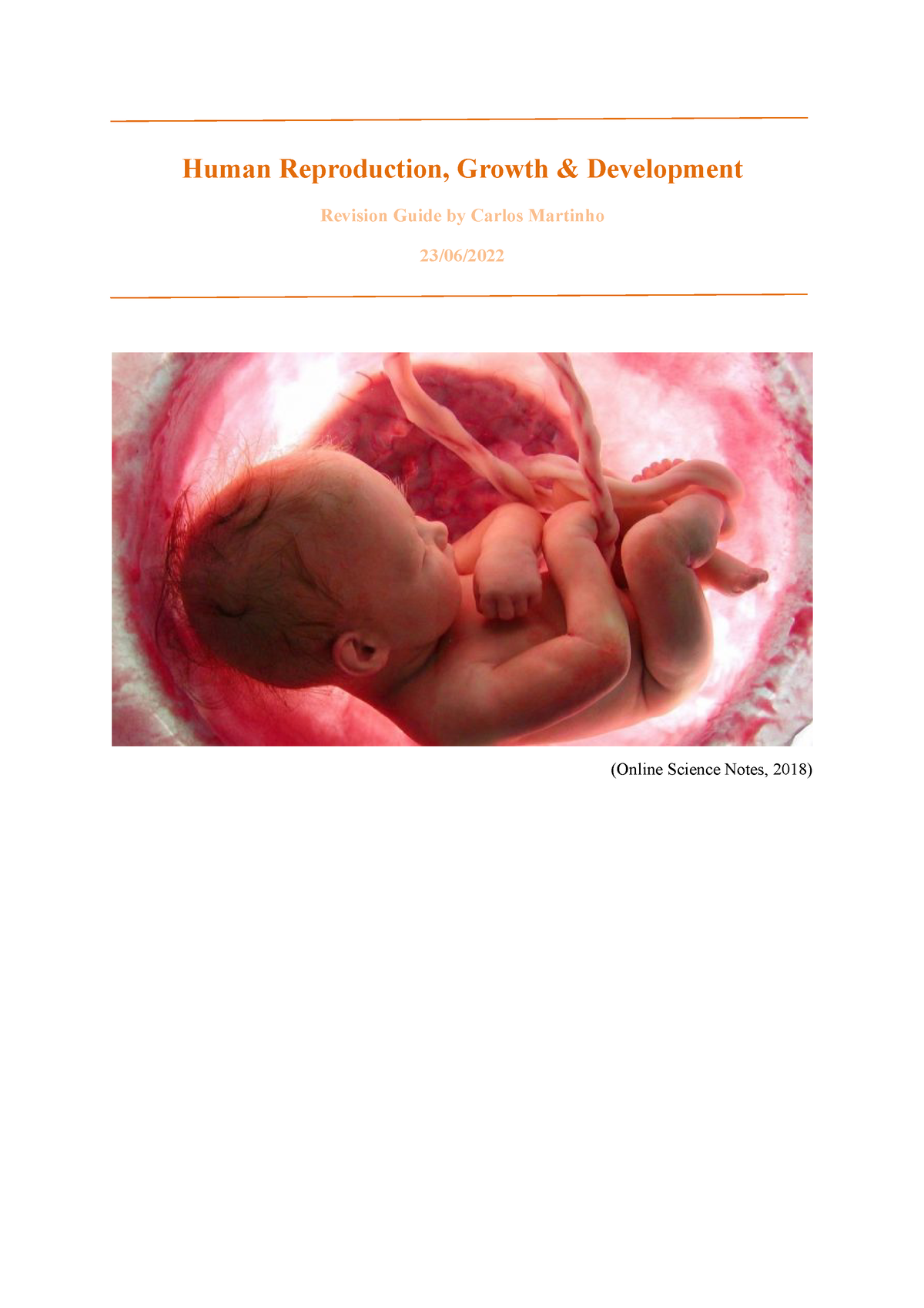 Unit 7 Reproductive System Human Reproduction Growth And Development Revision Guide By Carlos 