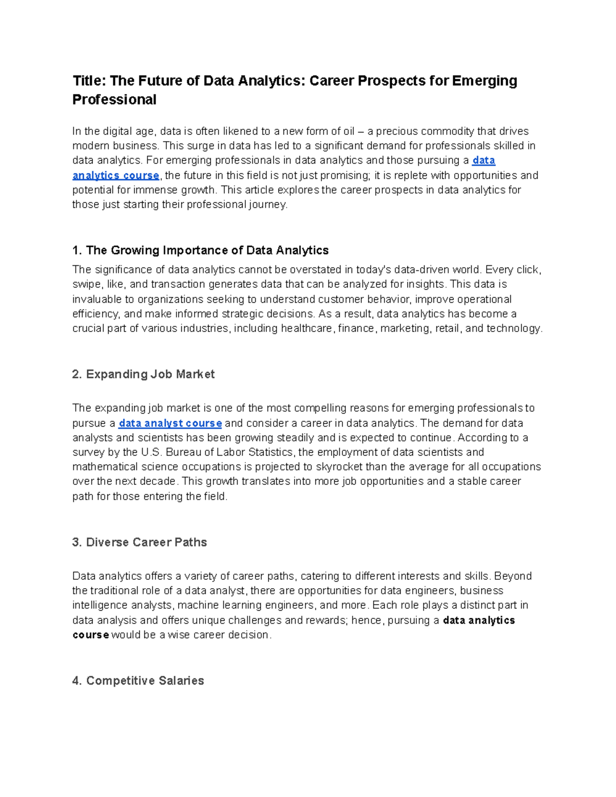The Future of Data Analytics Career Prospects for Emerging Professional ...