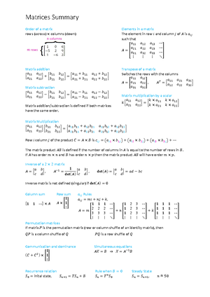 General-Matrices exam - Dandy High - Studocu