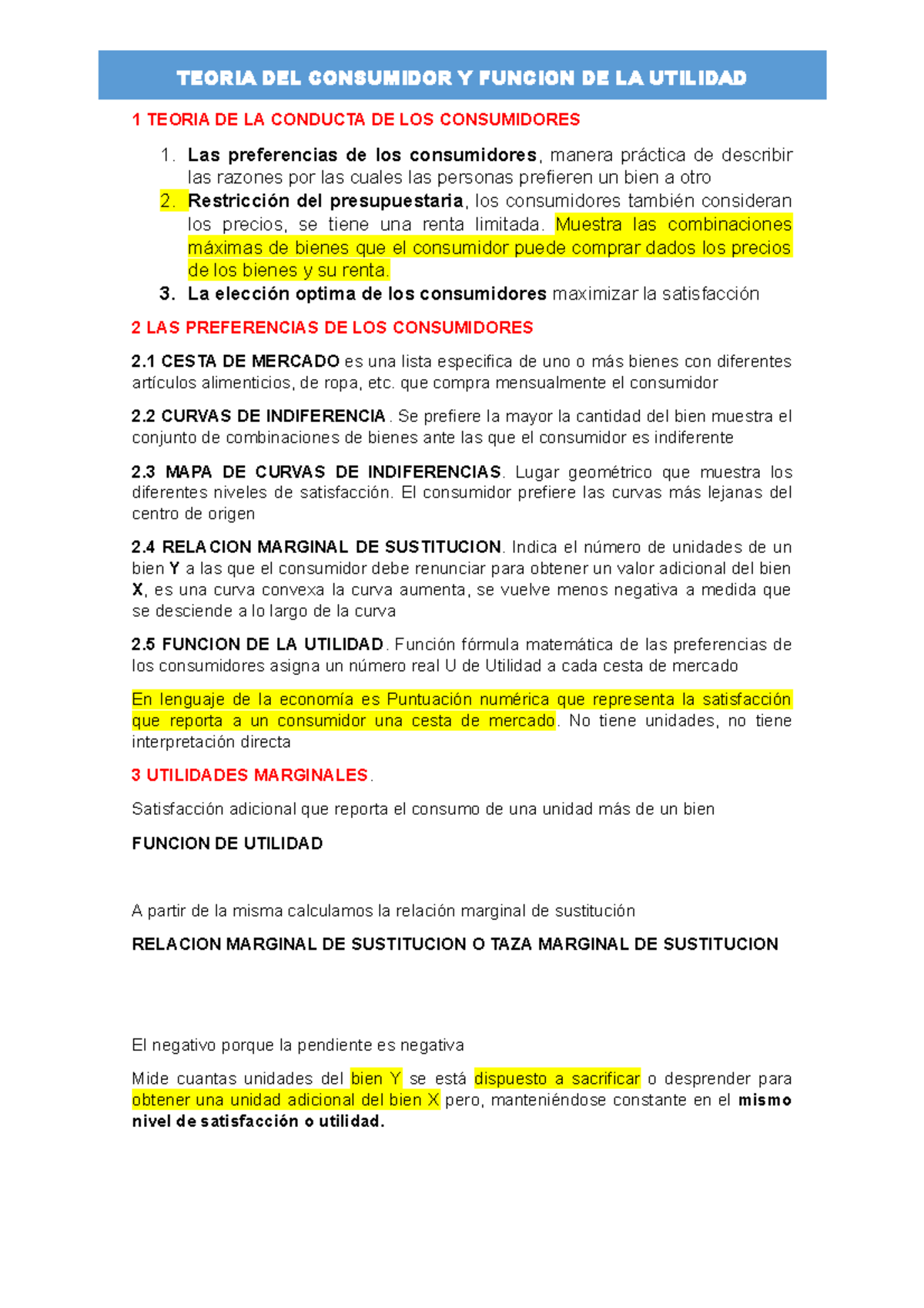 1 AUXI Teoria DEL Consumidor - 1 TEORIA DE LA CONDUCTA DE LOS ...