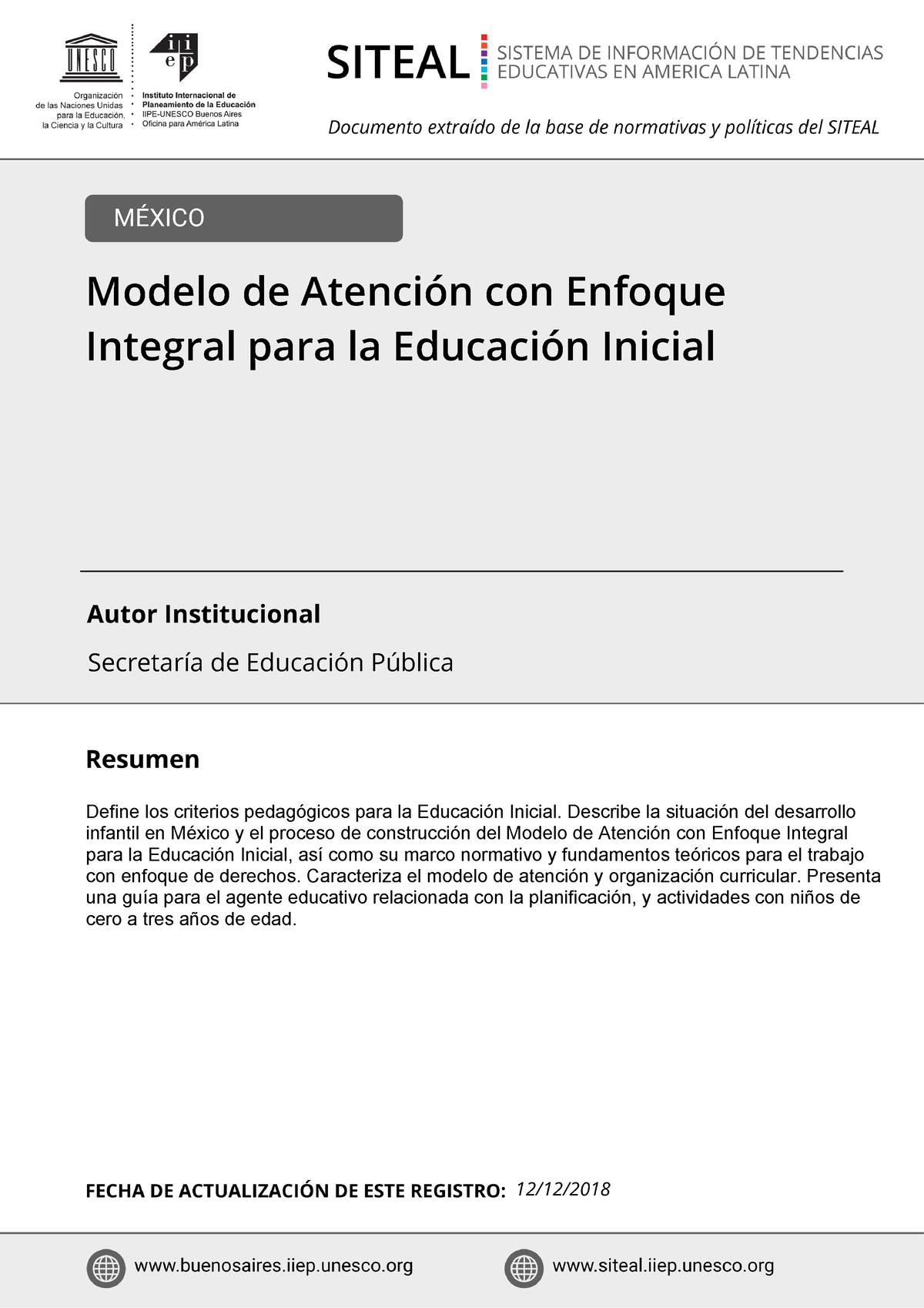Mx 0102 - Plan media - MÉXICO Secretaría de Educación Pública Define los  criterios pedagógicos para - Studocu