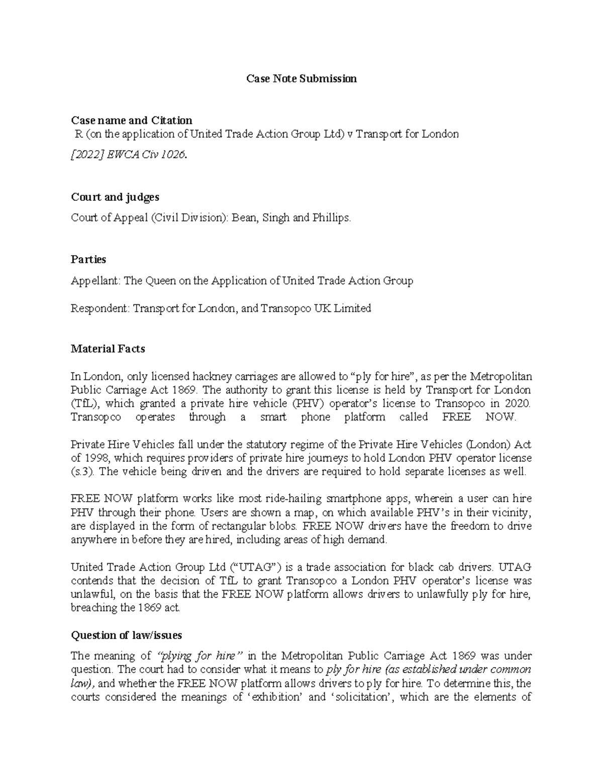 Case Note - LSM case note 2023 - 2024 - Case Note Submission Case name ...