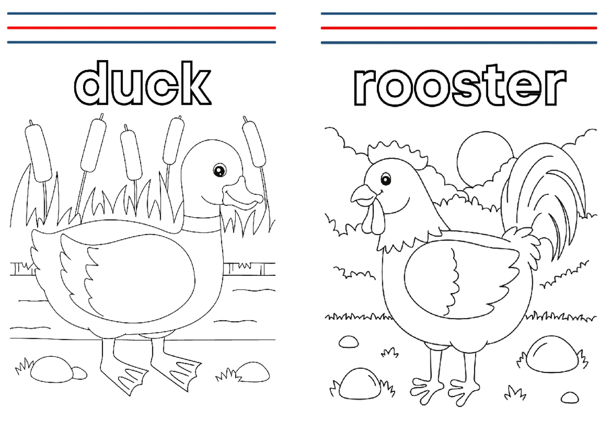 Aniamls - for preschooler - Elementary Education - duck rooster Dear ...