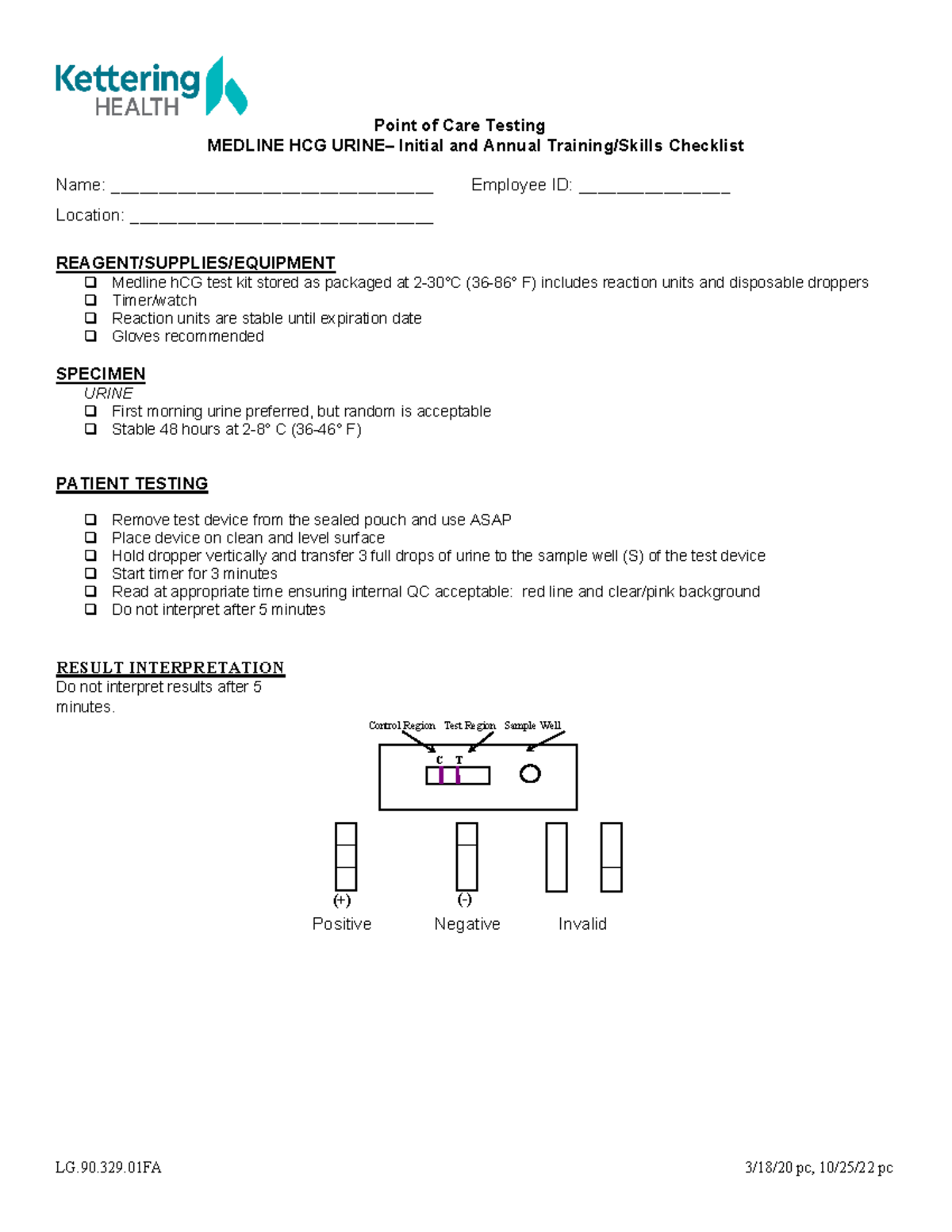 Medline Checklist - LG.90.329 3/18/20 pc, 10/25/22 pc Point of Care ...