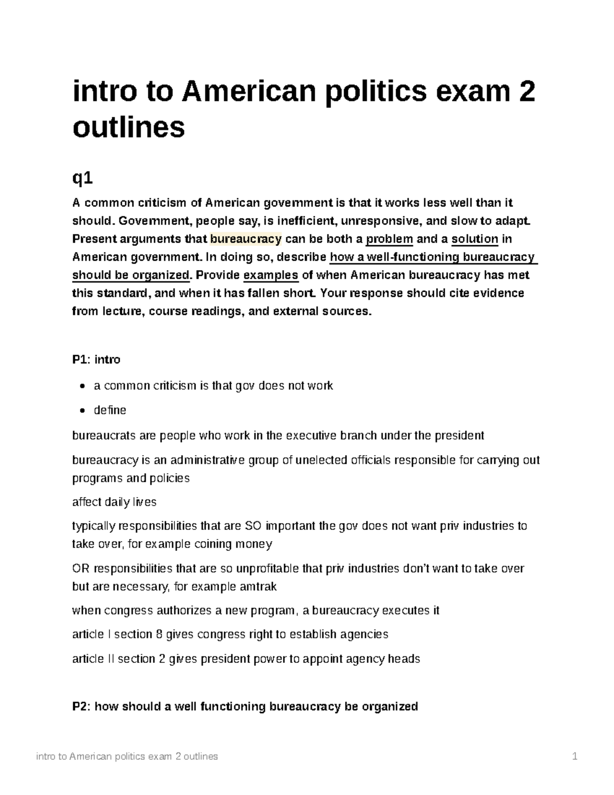 us politics essay plans quizlet