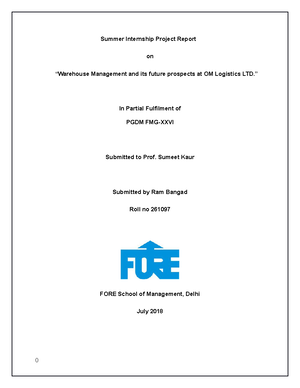 Internship Report MBA - Contents CHAPTER – - Studocu