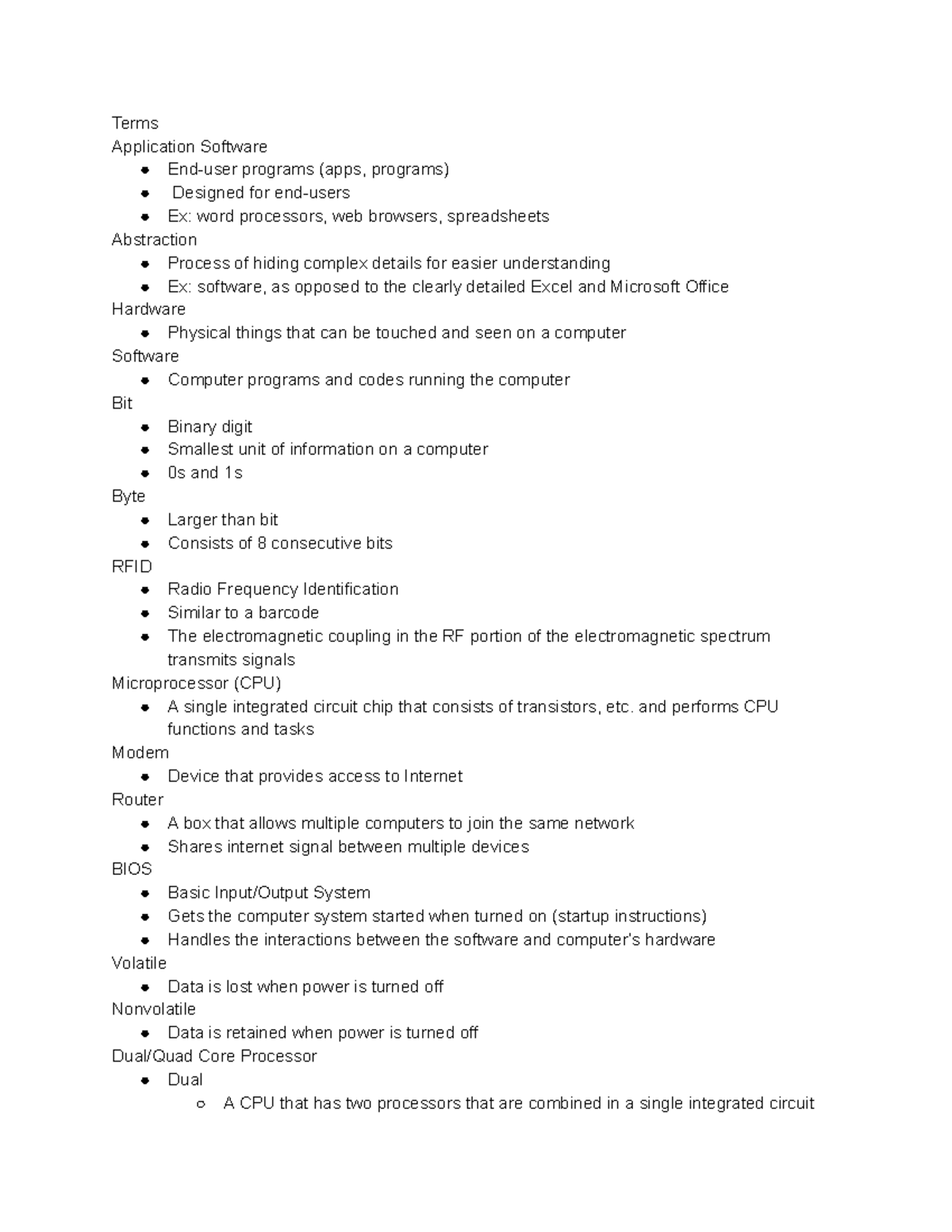 Week 2 Computer Basics - Terms Application Software End-user programs ...