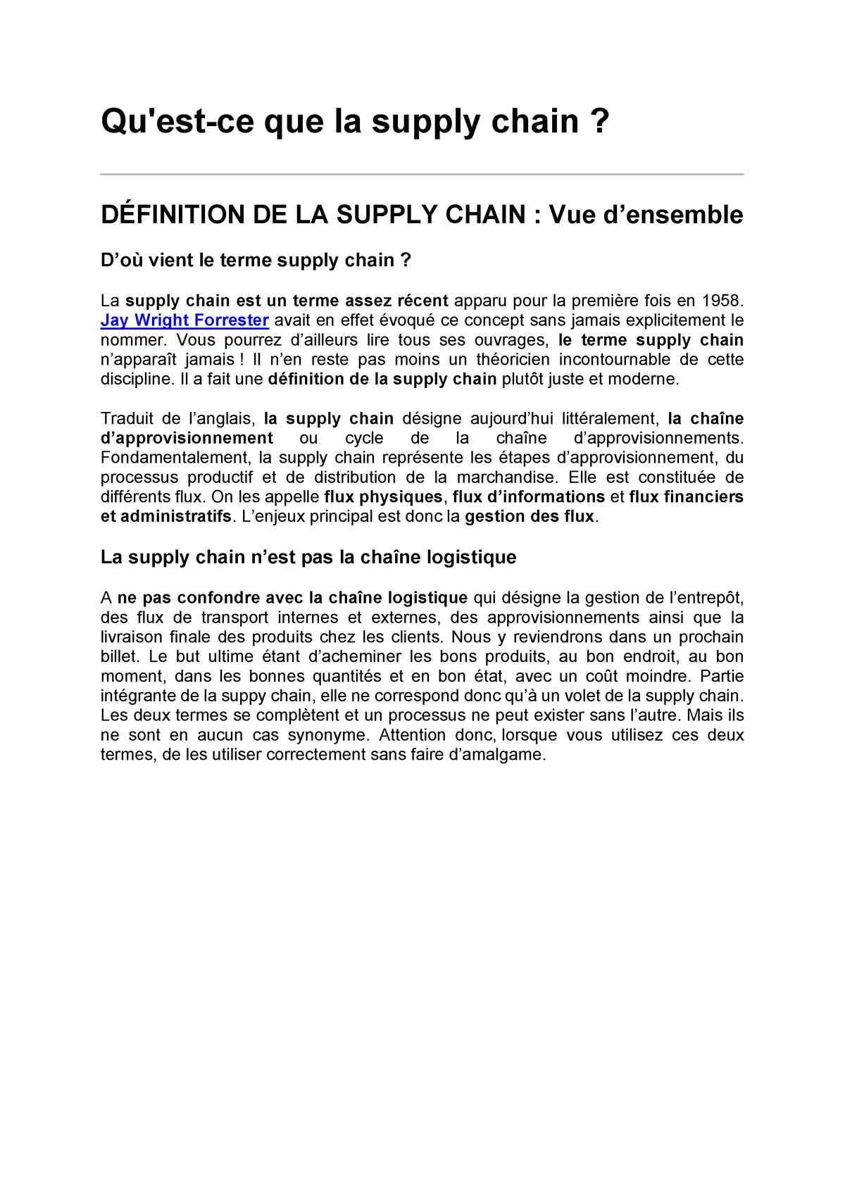 La Supply Chain Définition Contexte Quest Ce Que La Supply Chain