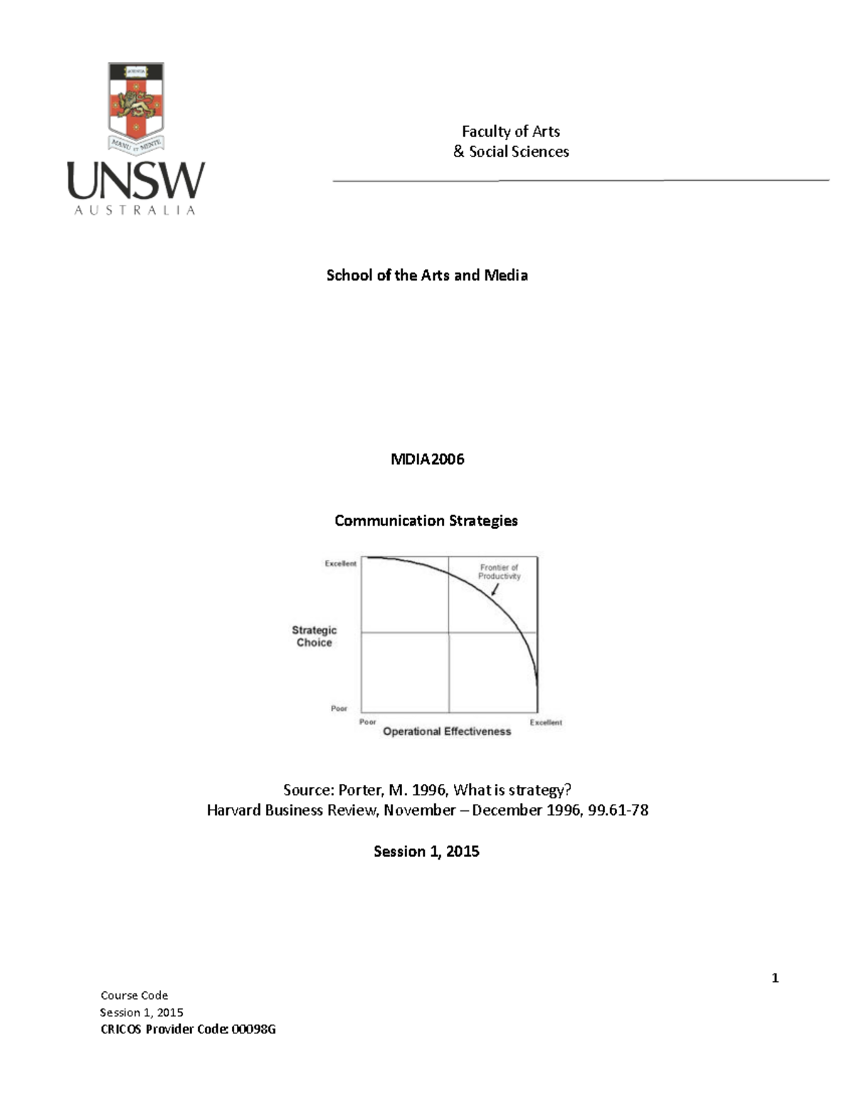 MDIA2006 Course Outline S1 2015 - Faculty of Arts Social Sciences ...