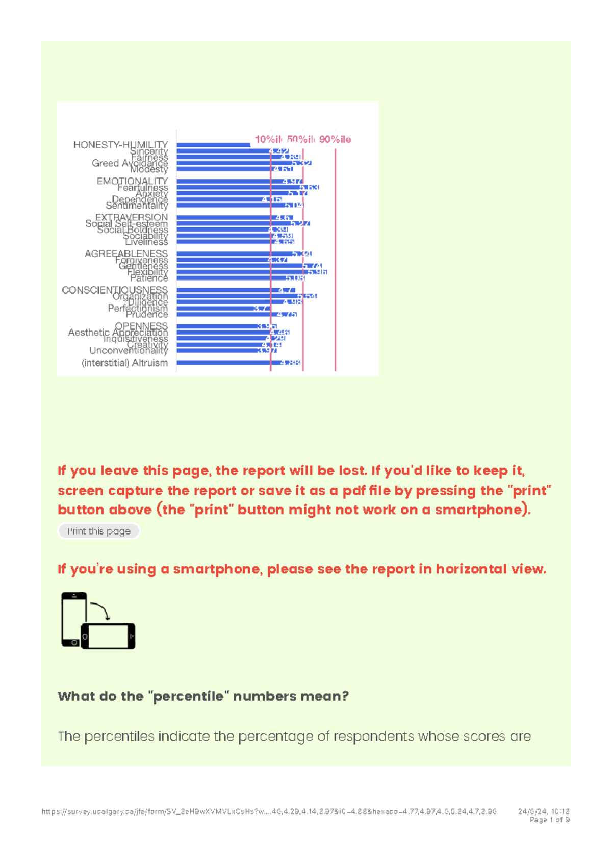 Assignment personality test - If you leave this page, the report will ...