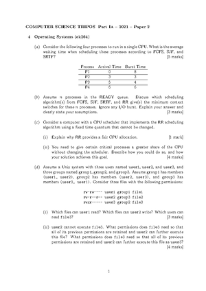 Practice Questions - Practice Problems for Week 2 Operating and Systems ...