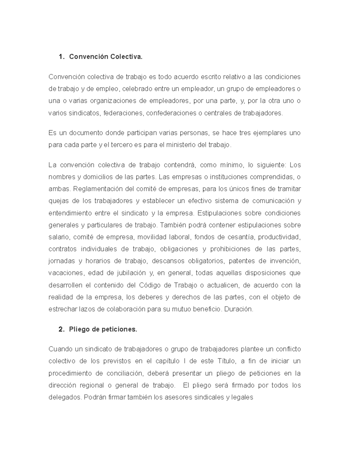 Modulo - Derecho Laboral - Convención Colectiva. Convención Colectiva ...