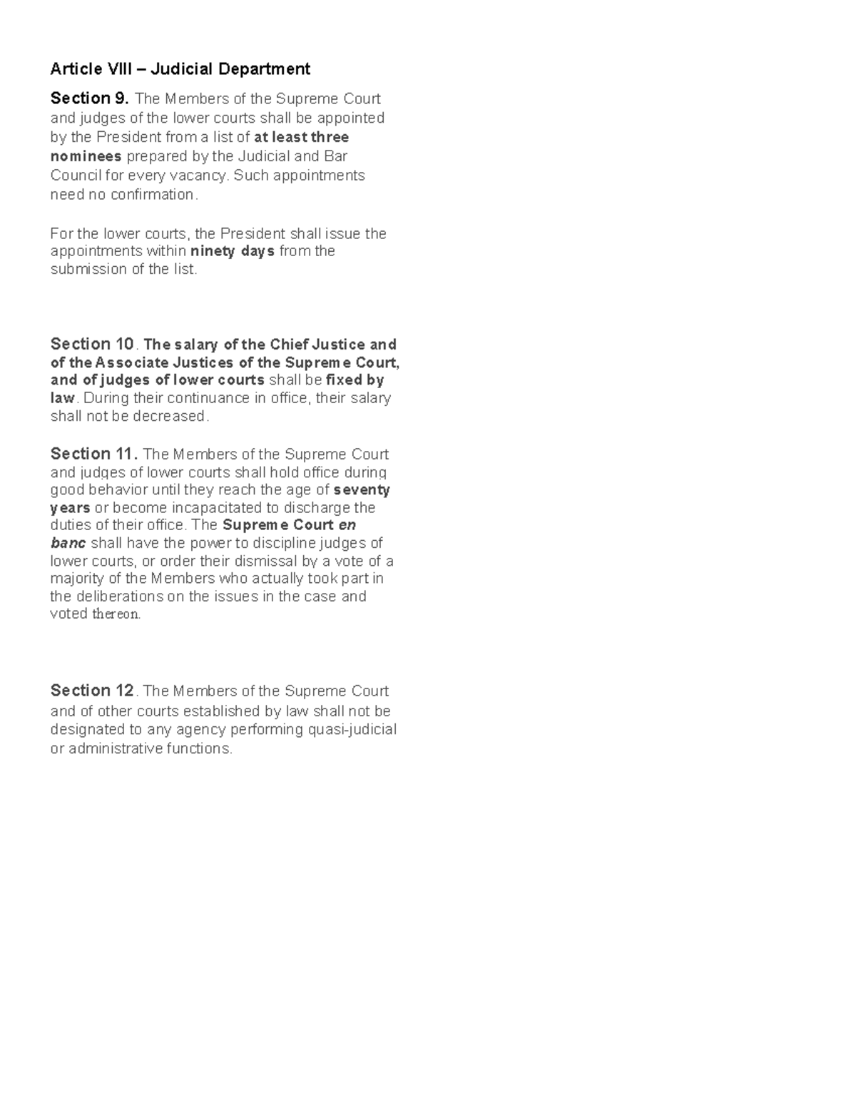 Article-VIII - Artcile 8 - Article VIII – Judicial Department Section 9 ...