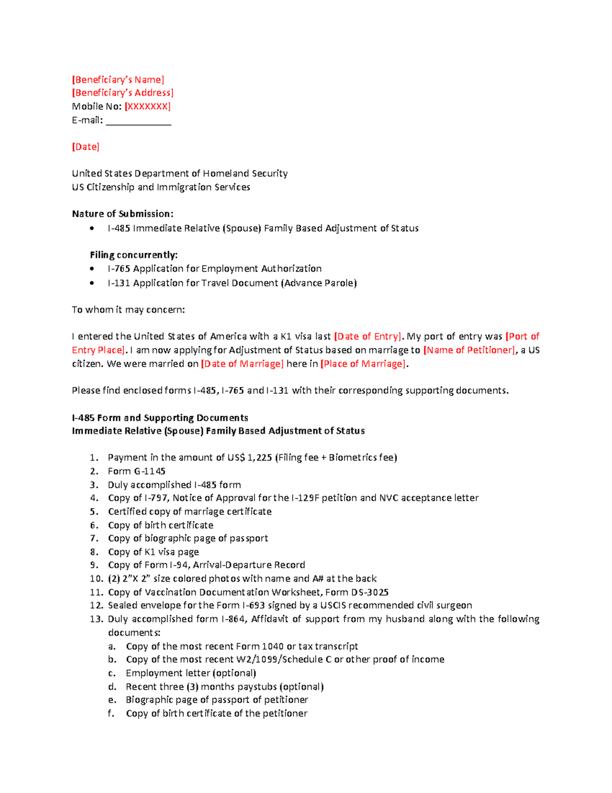 AOSCoverLetter AOS Cover Letter for K1 [Beneficiary’s Name