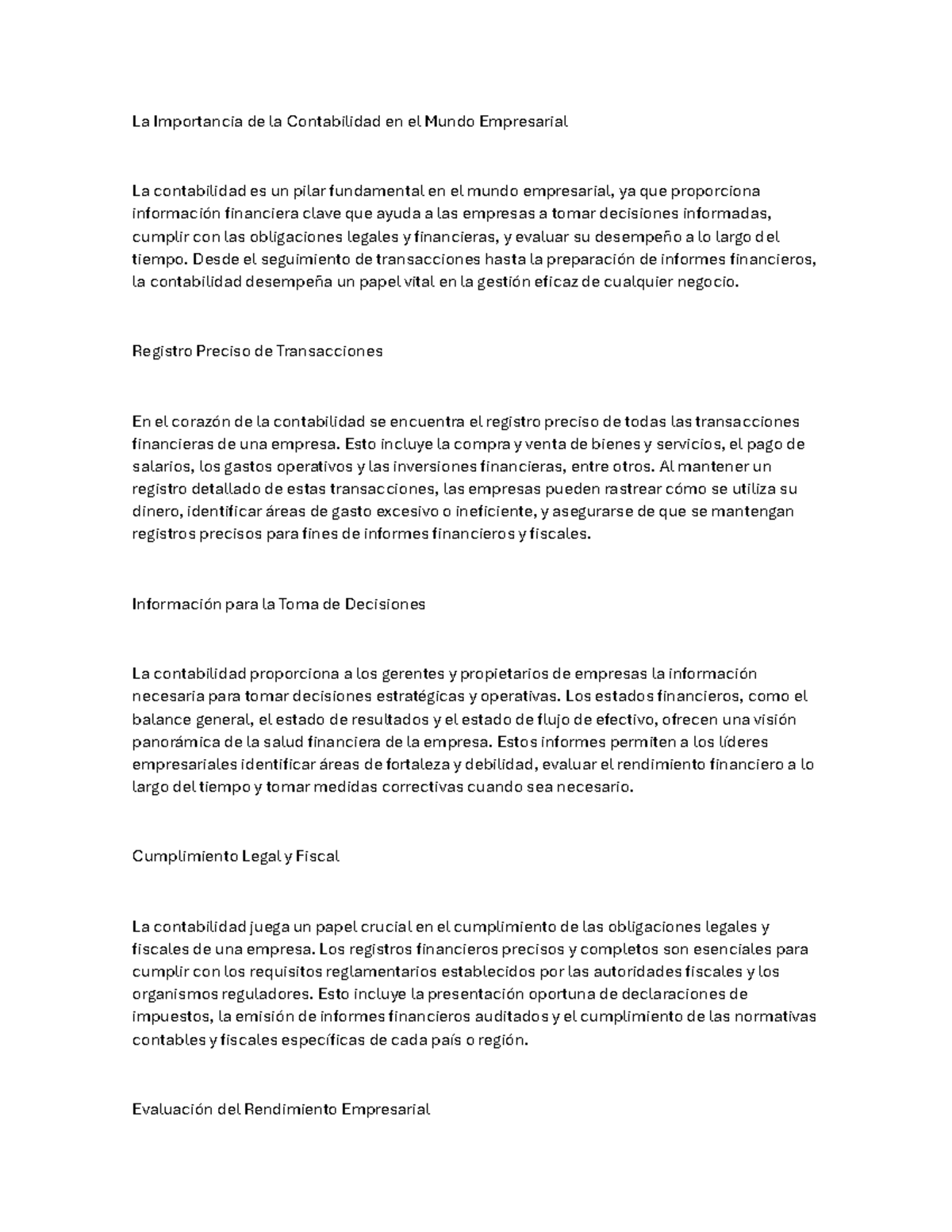 La Importancia de la Contabilidad en el Mundo Empresarial - Desde el ...
