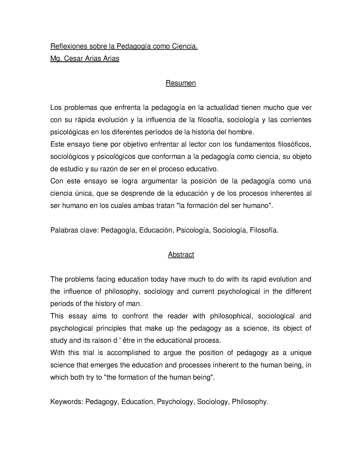 Dialnet Reflexiones Sobre La Pedagogia Como Ciencia Reflexiones Sobre La Pedagog A