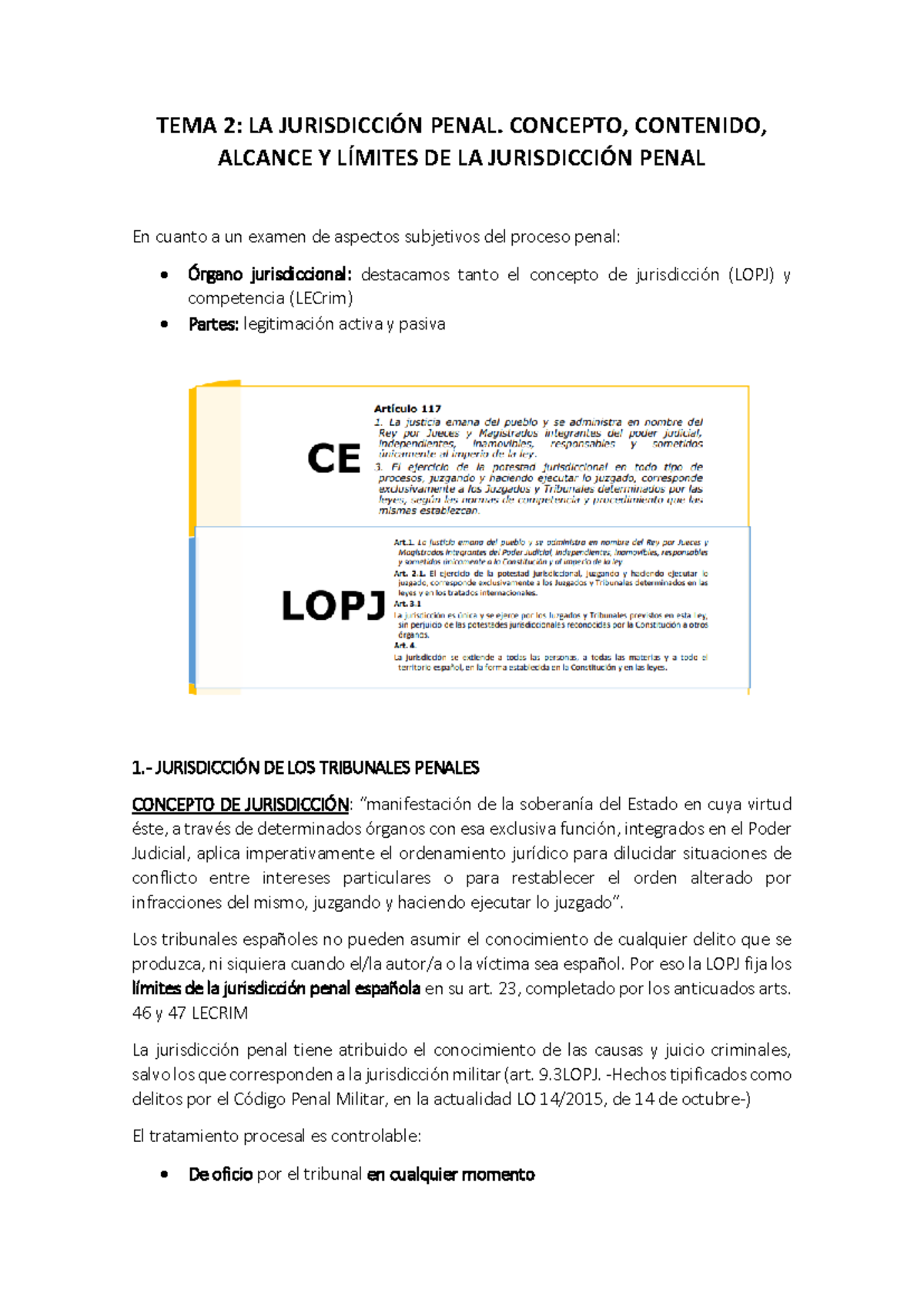 TEMA 2 - PROCESAL PENAL 3 - Derecho Procesal Penal - UCO - Studocu