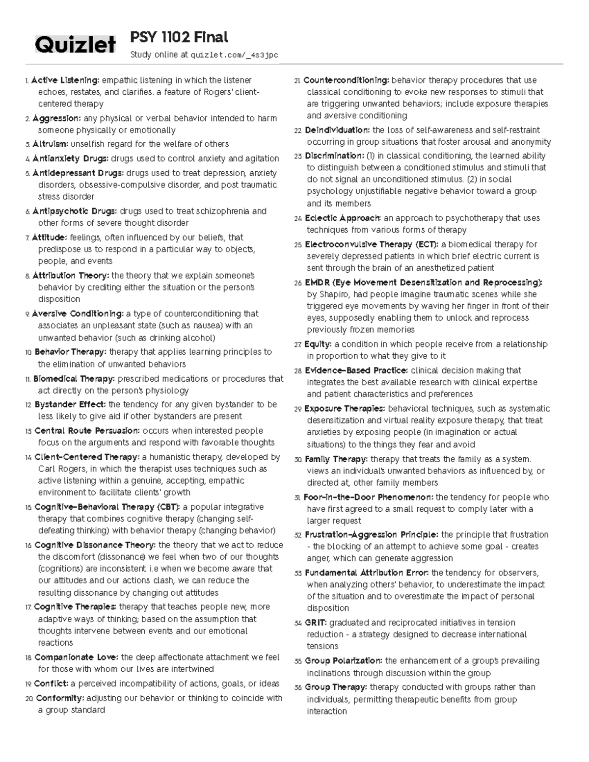 Quizlet final for psych PSYC 598 University of Kansas Studocu