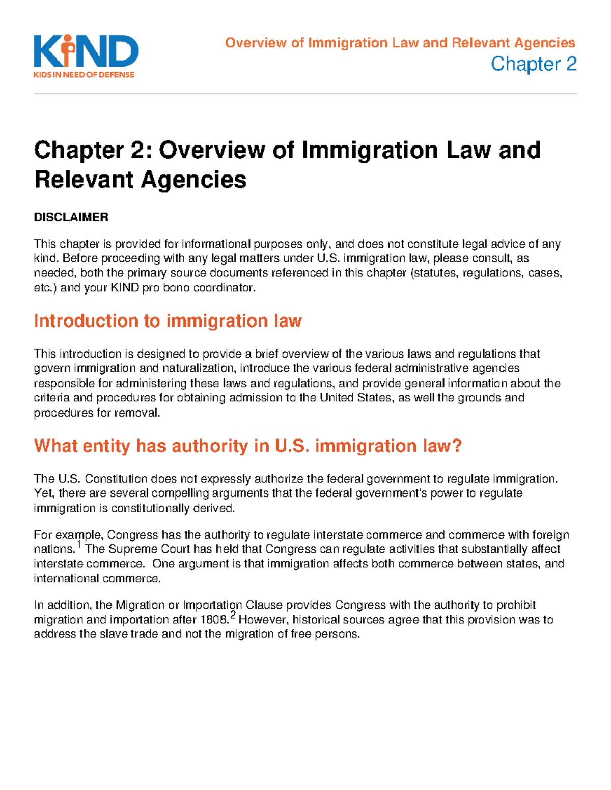 Chapter 2 Overview Of Immigration Law And Relevant Agencies - Chapter 2 ...