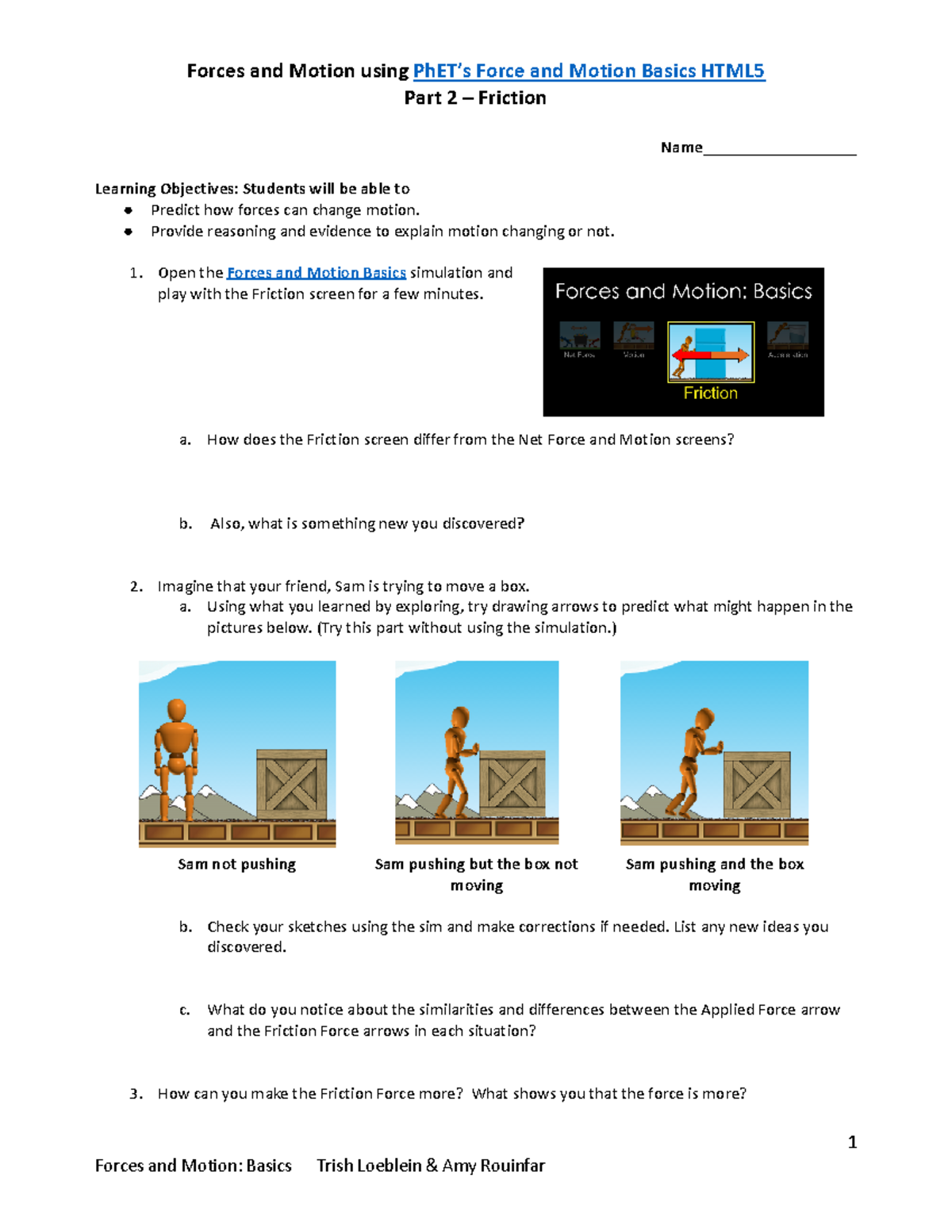 Forces and Motion Basics - Friction - Forces and Motion using PhET’s ...